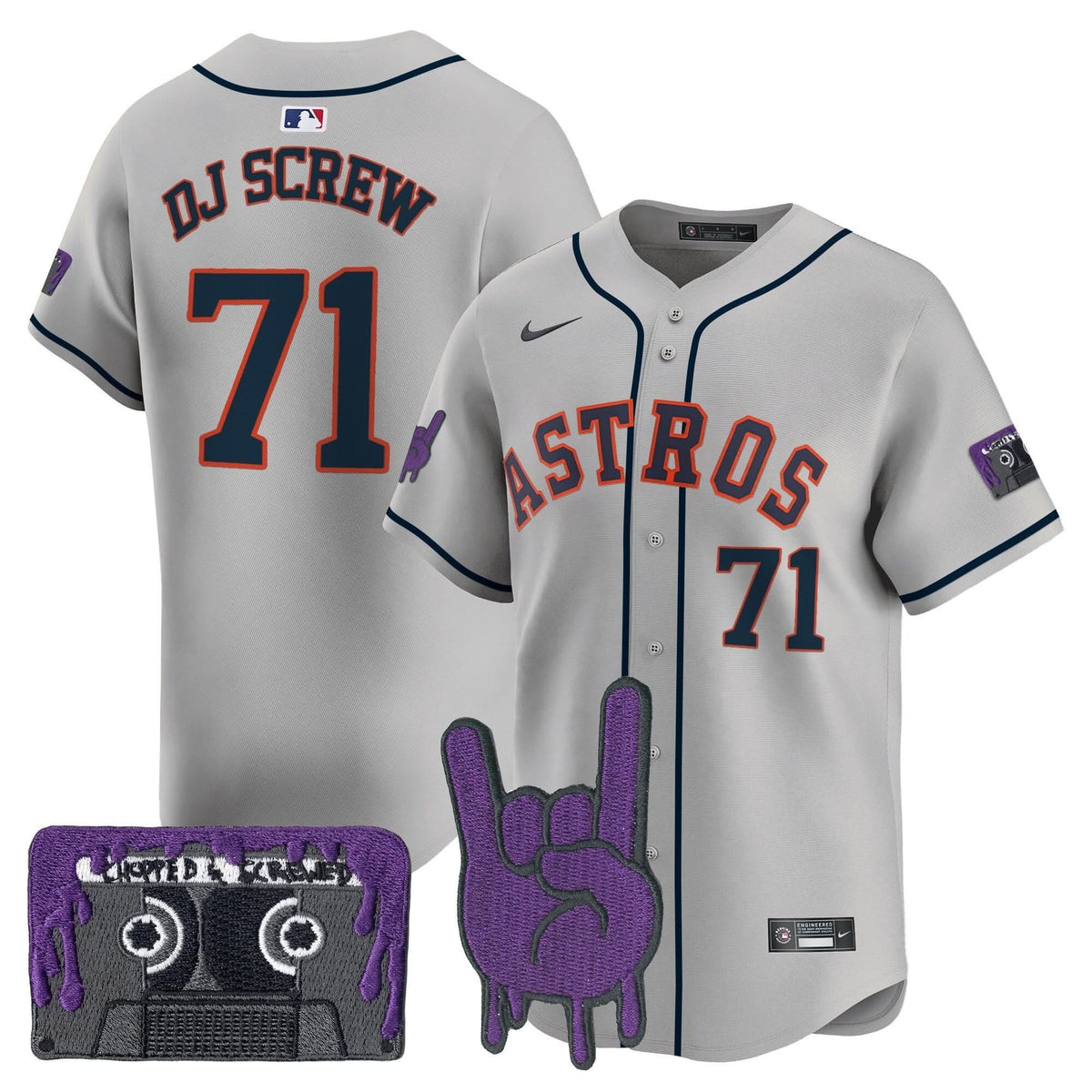 Houston Astros DJ Screw Patch Vapor Premier Limited Jersey - Stitched-Cuztomshoes