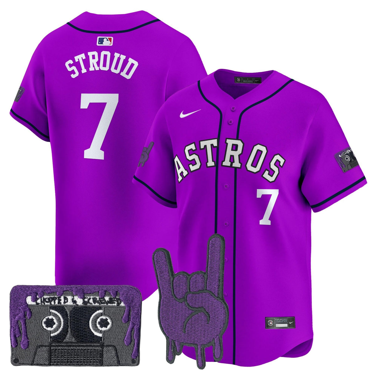 Houston Astros DJ Screw Patch Vapor Premier Limited Jersey - Stitched-Cuztomshoes