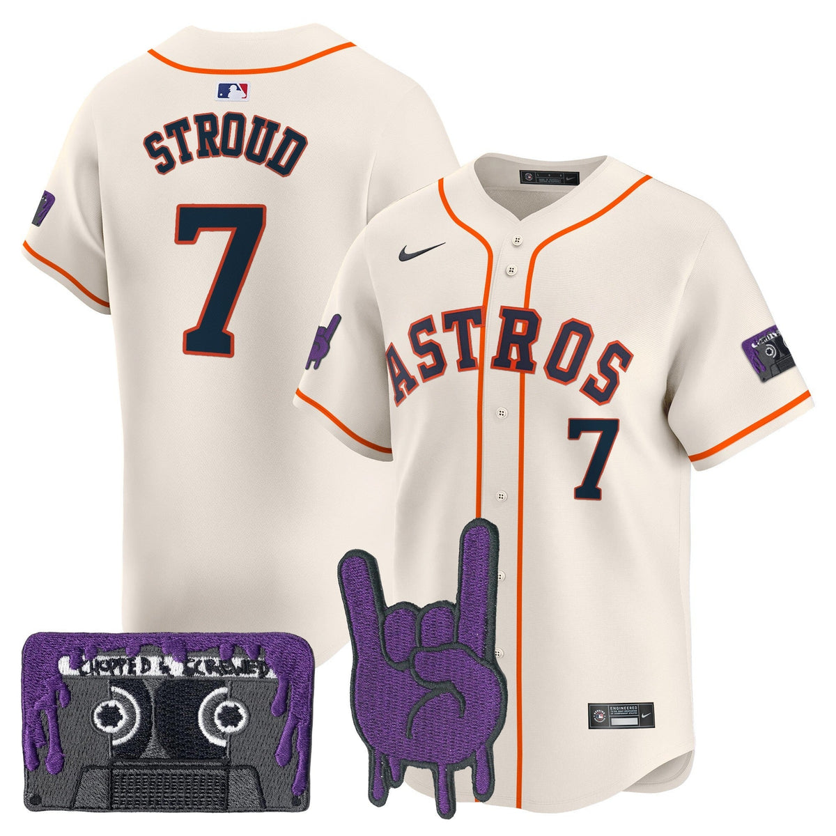 Houston Astros DJ Screw Patch Vapor Premier Limited Jersey - Stitched-Cuztomshoes