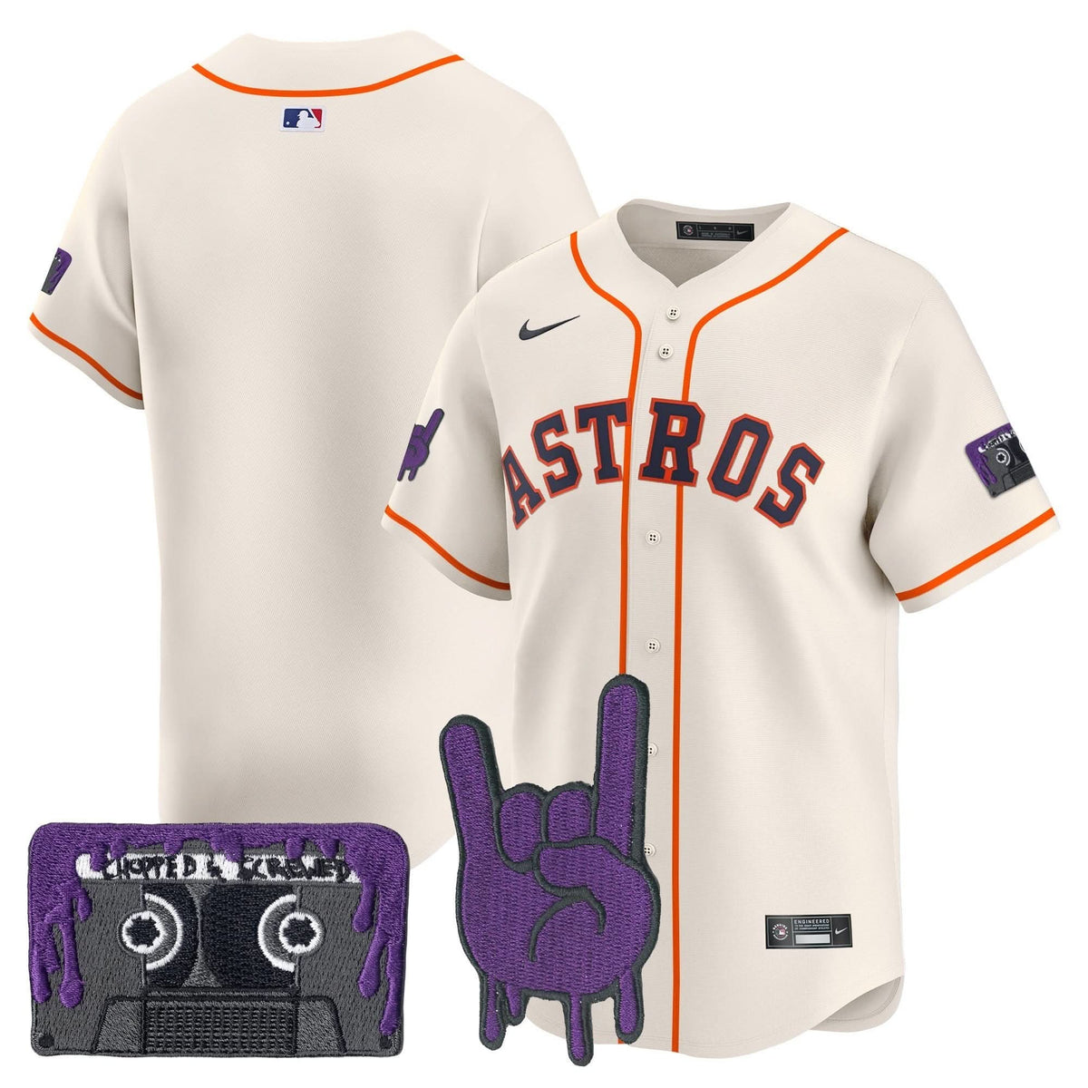 Houston Astros DJ Screw Patch Vapor Premier Limited Jersey - Stitched-Cuztomshoes