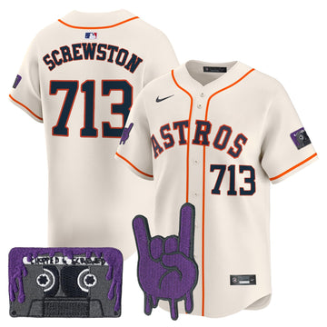 Houston Astros DJ Screw Patch Vapor Premier Limited Jersey - Stitched-Cuztomshoes