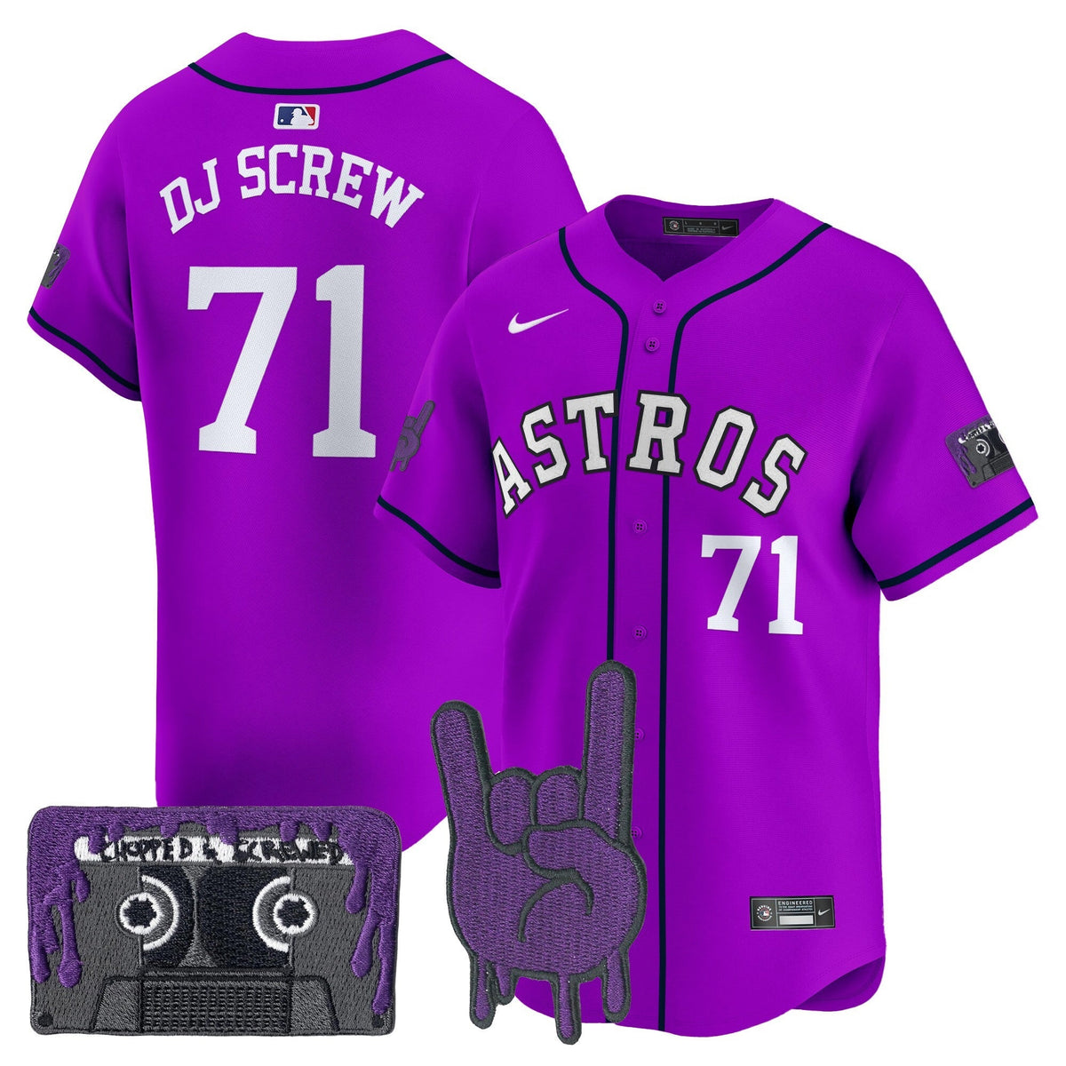 Houston Astros DJ Screw Patch Vapor Premier Limited Jersey - Stitched-Cuztomshoes