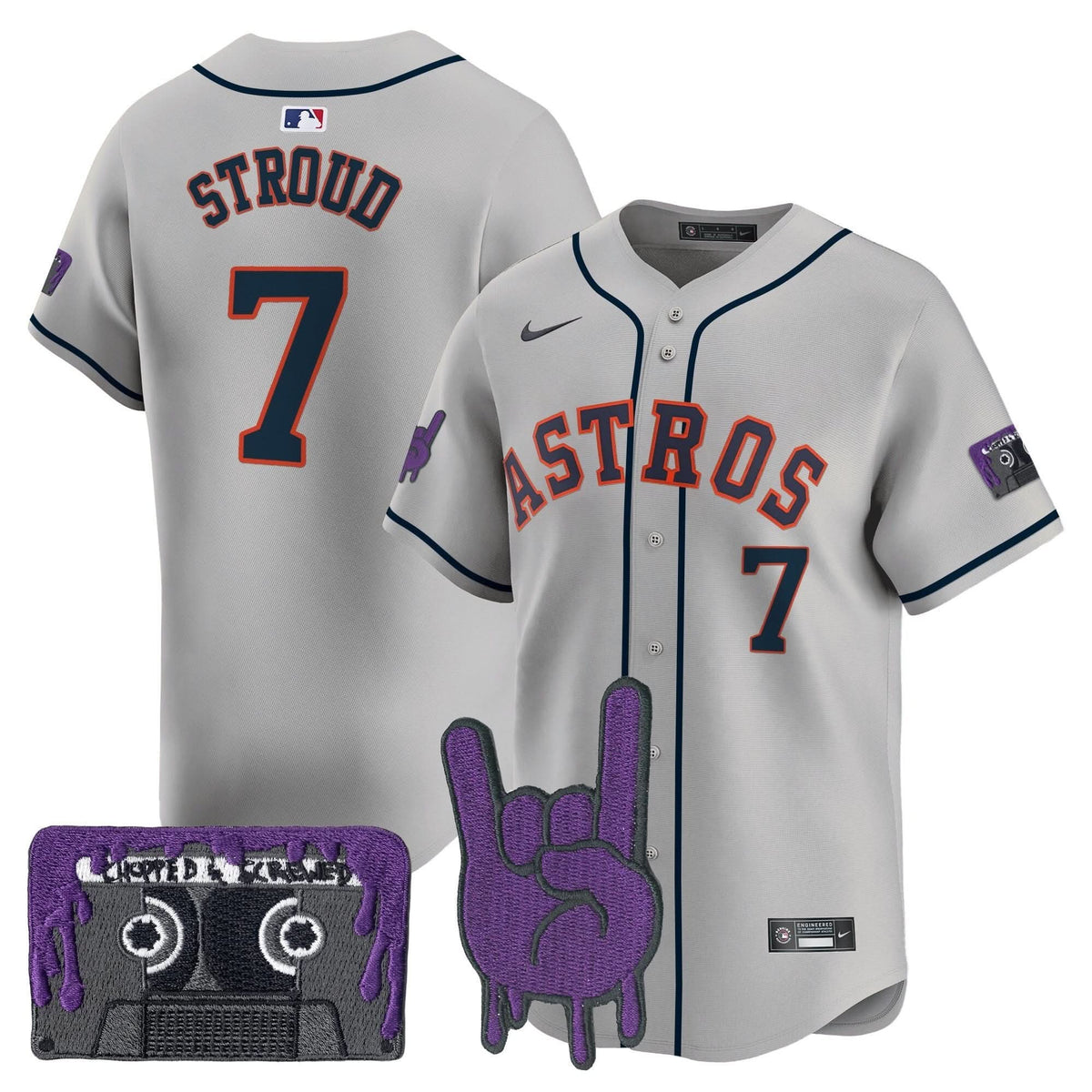 Houston Astros DJ Screw Patch Vapor Premier Limited Jersey - Stitched-Cuztomshoes