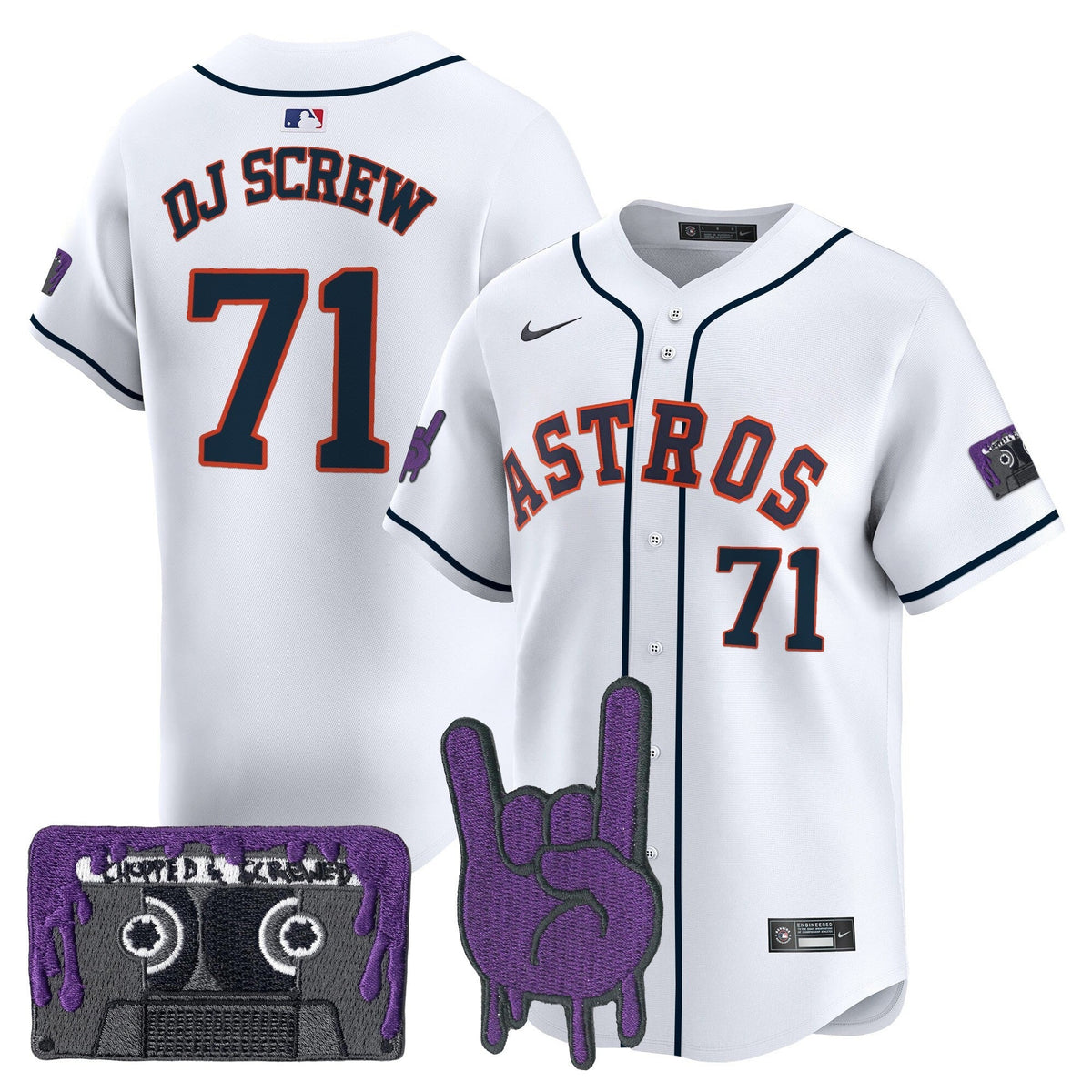 Houston Astros DJ Screw Patch Vapor Premier Limited Jersey - Stitched-Cuztomshoes