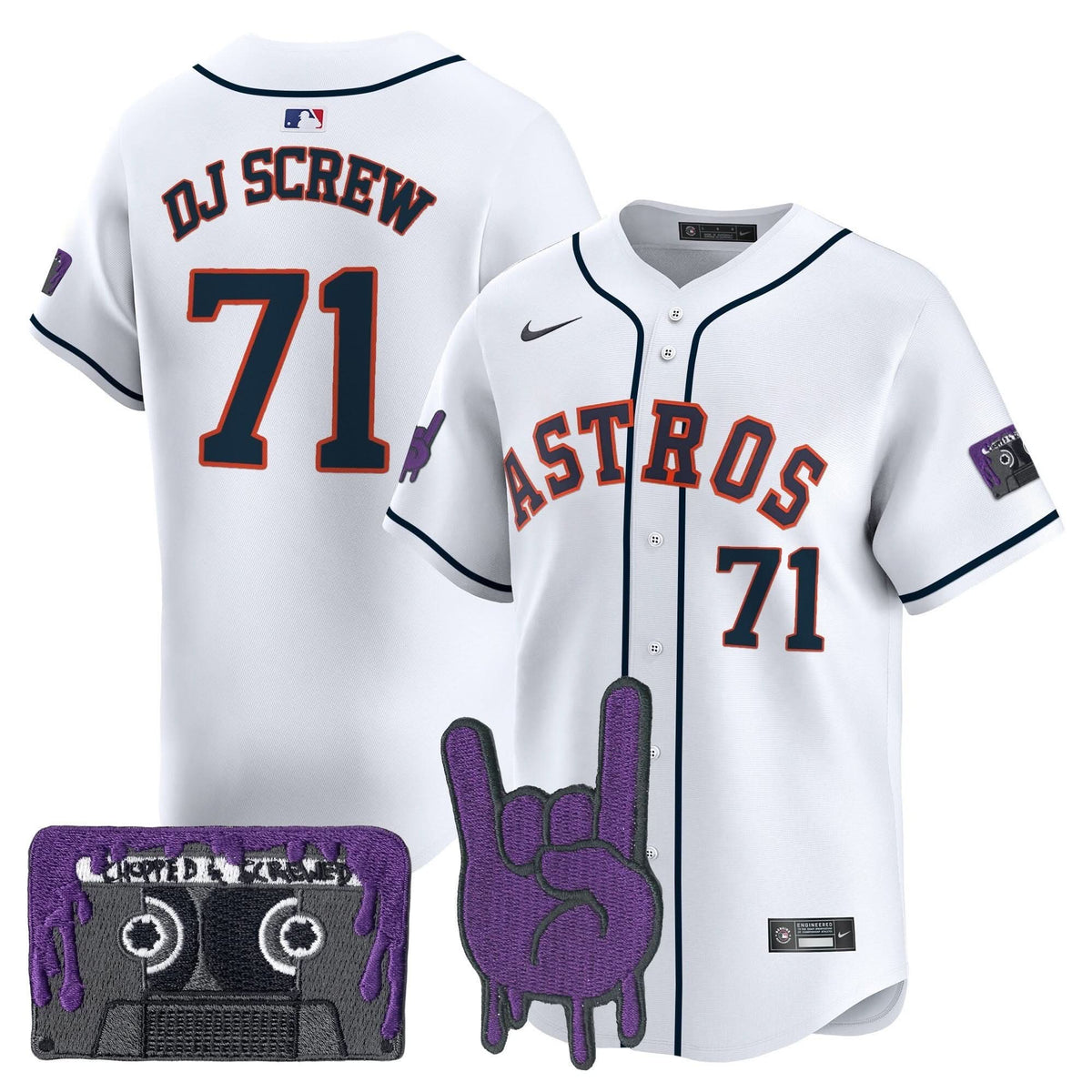 Houston Astros DJ Screw Patch Vapor Premier Limited Jersey - Stitched-Cuztomshoes