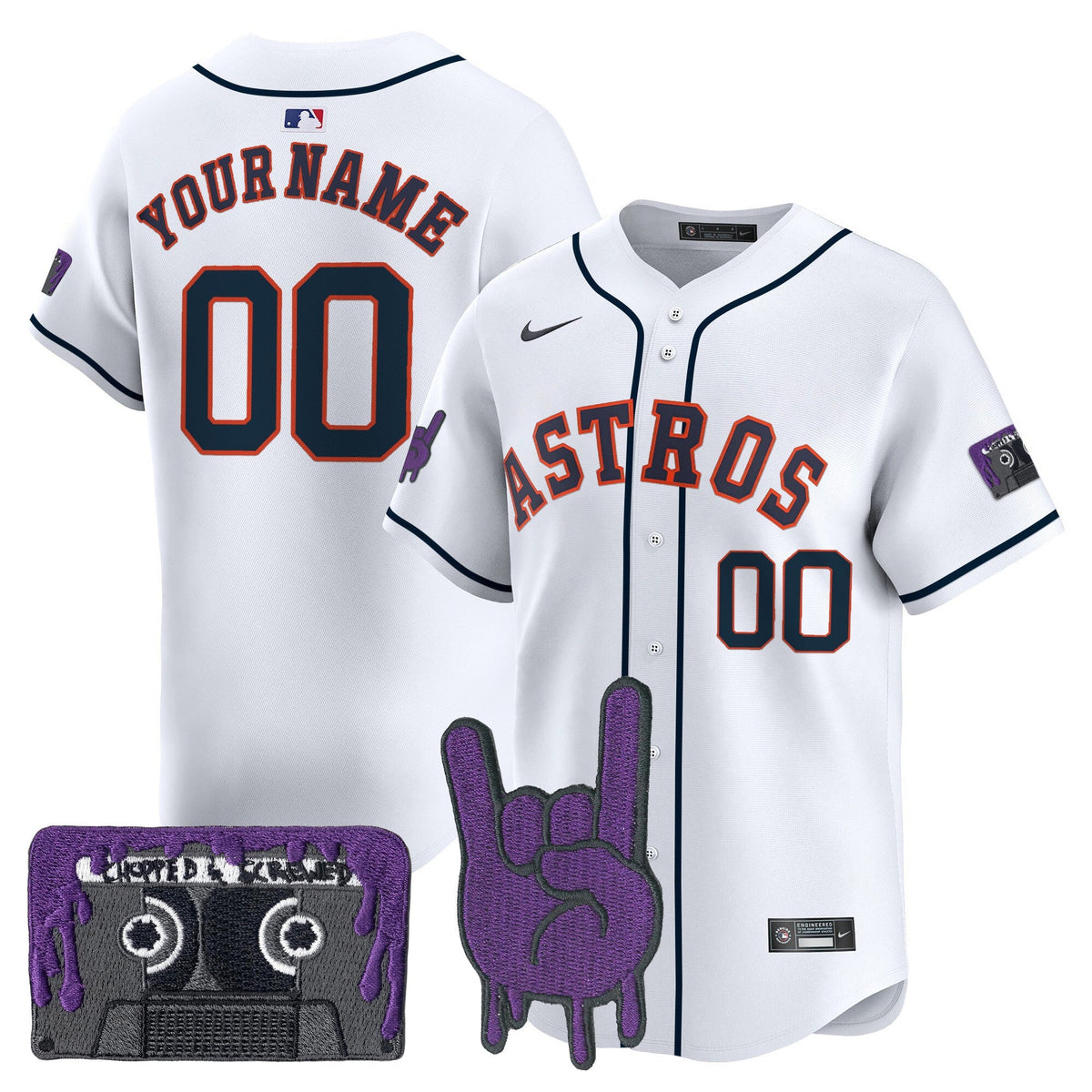Houston Astros DJ Screw Patch Vapor Premier Limited Custom Jersey - Stitched-Cuztomshoes