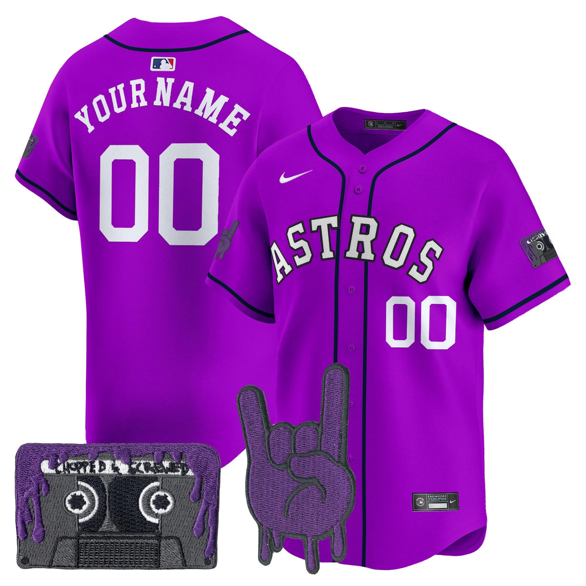 Houston Astros DJ Screw Patch Vapor Premier Limited Custom Jersey - Stitched-Cuztomshoes