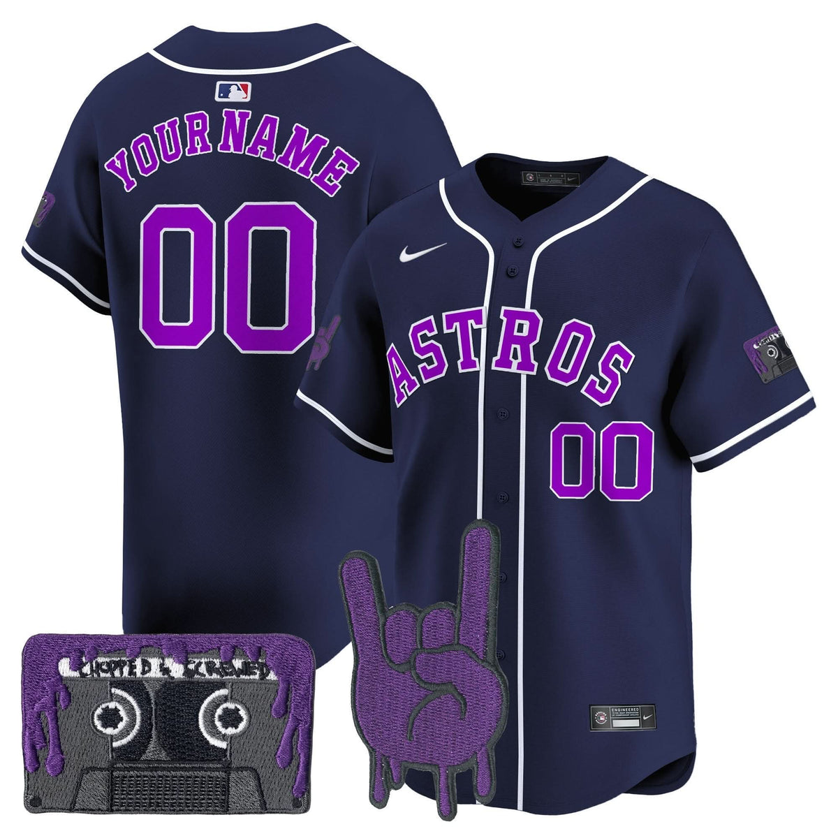 Houston Astros DJ Screw Patch Vapor Premier Limited Custom Jersey - Stitched-Cuztomshoes