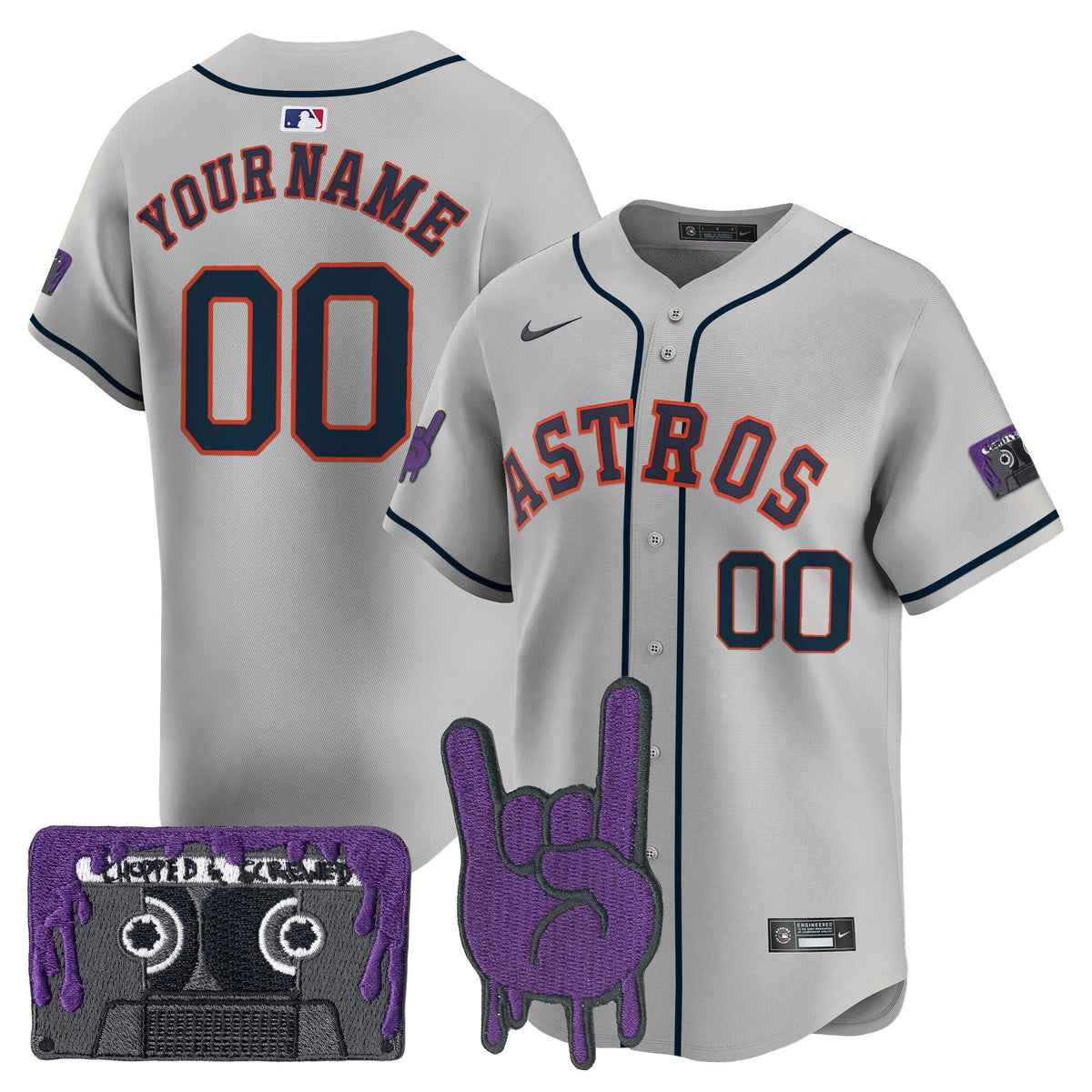 Houston Astros DJ Screw Patch Vapor Premier Limited Custom Jersey - Stitched-Cuztomshoes
