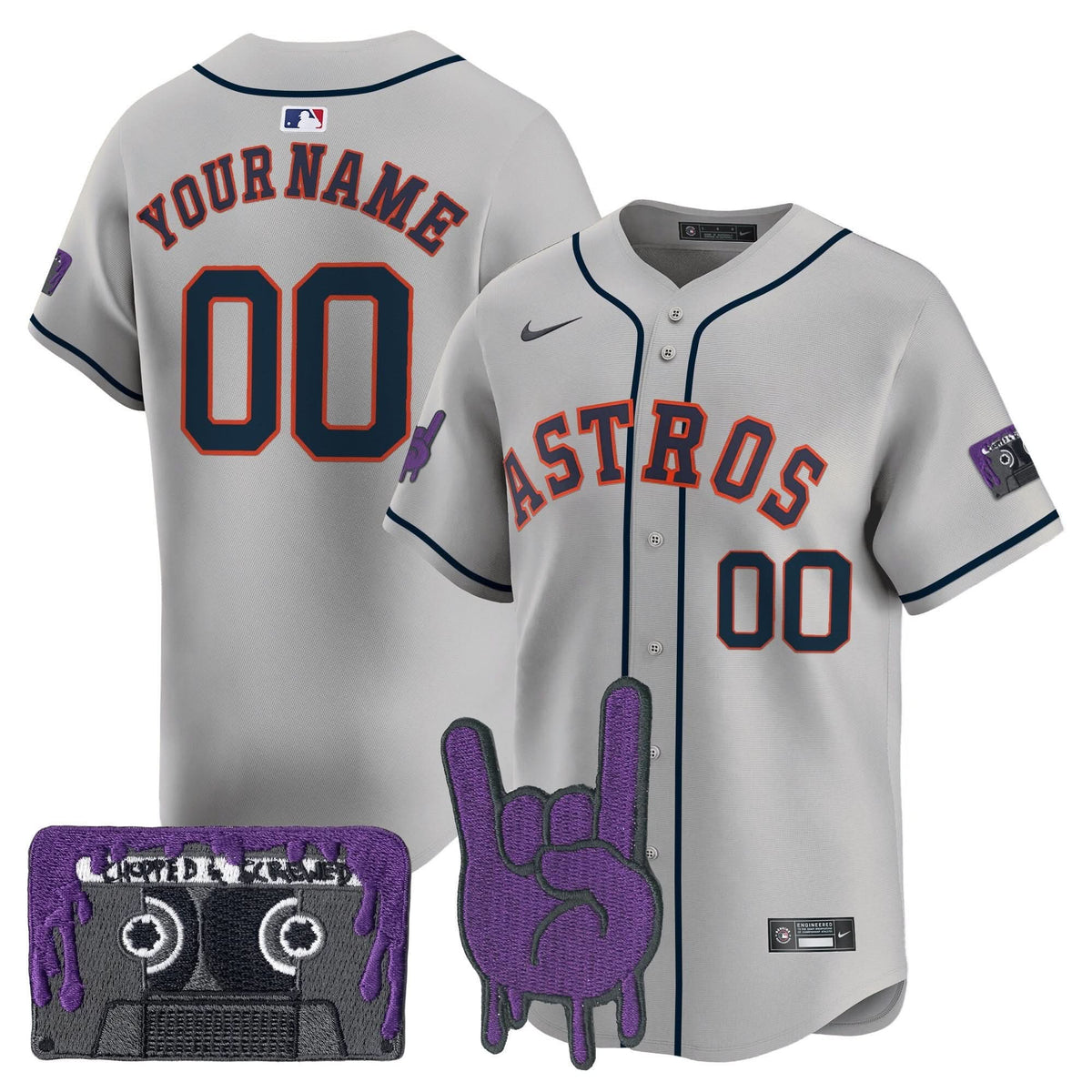 Houston Astros DJ Screw Patch Vapor Premier Limited Custom Jersey - Stitched-Cuztomshoes