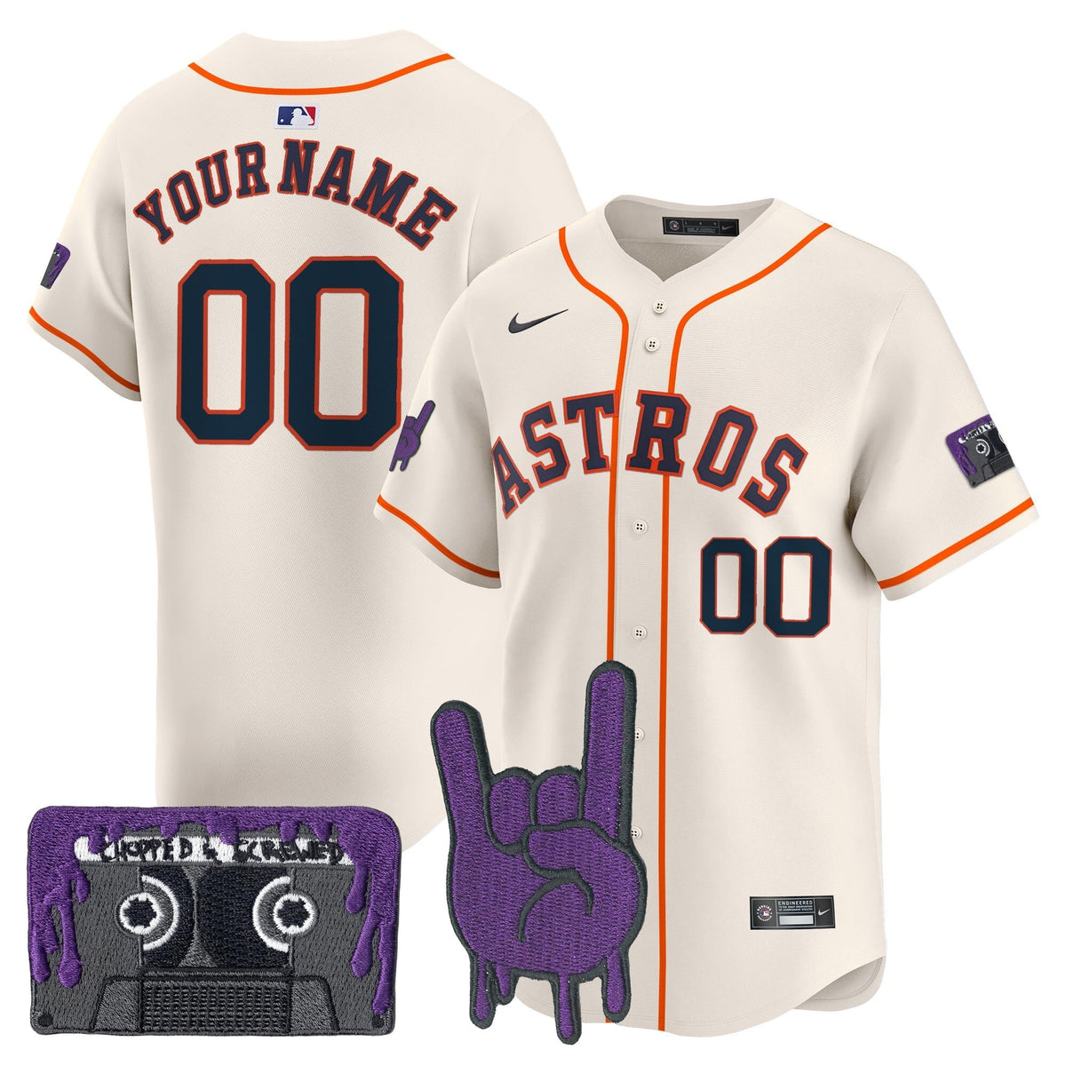 Houston Astros DJ Screw Patch Vapor Premier Limited Custom Jersey - Stitched-Cuztomshoes