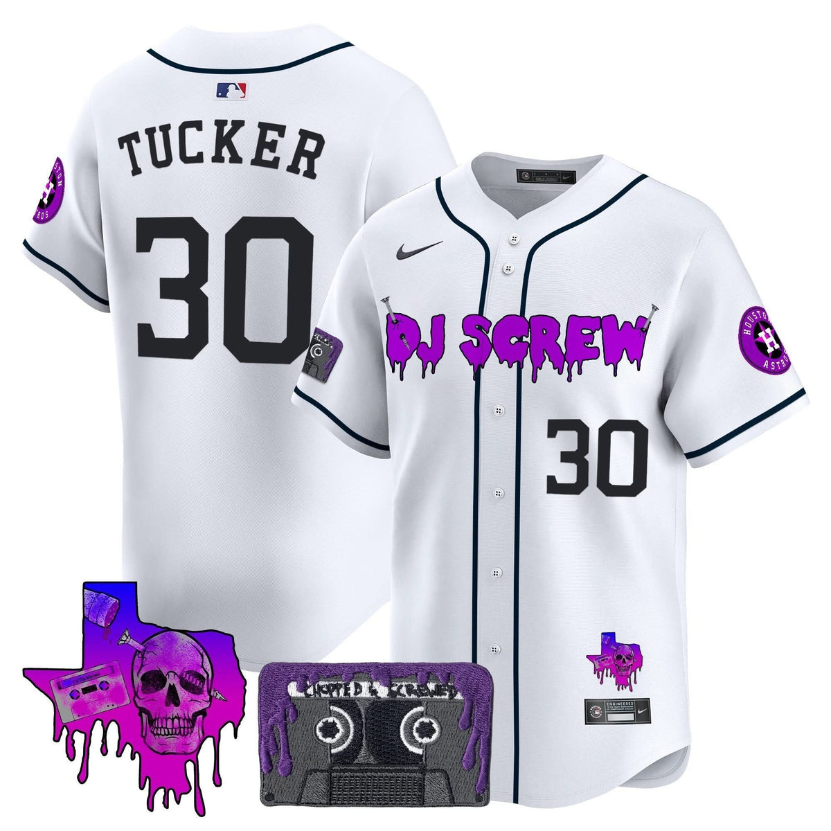 Houston Astros DJ Screw Patch Vapor Premier Limited Jersey V2 - Stitched-Cuztomshoes