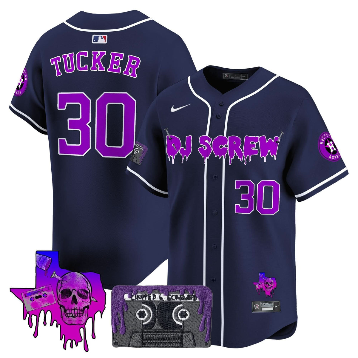 Houston Astros DJ Screw Patch Vapor Premier Limited Jersey V2 - Stitched-Cuztomshoes
