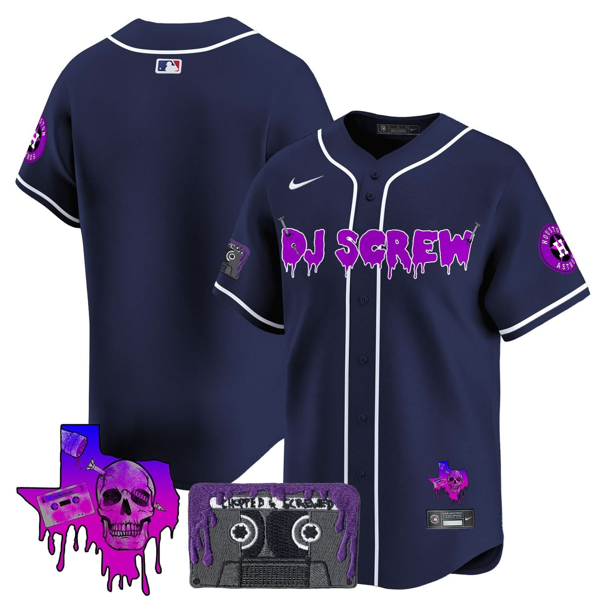 Houston Astros DJ Screw Patch Vapor Premier Limited Jersey V2 - Stitched-Cuztomshoes