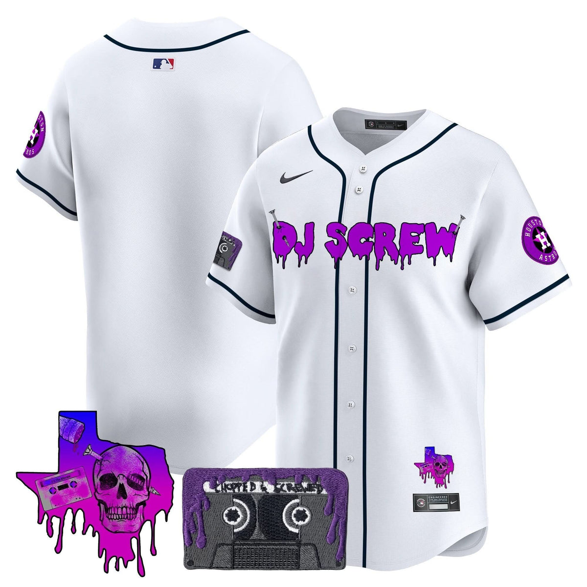 Houston Astros DJ Screw Patch Vapor Premier Limited Jersey V2 - Stitched-Cuztomshoes