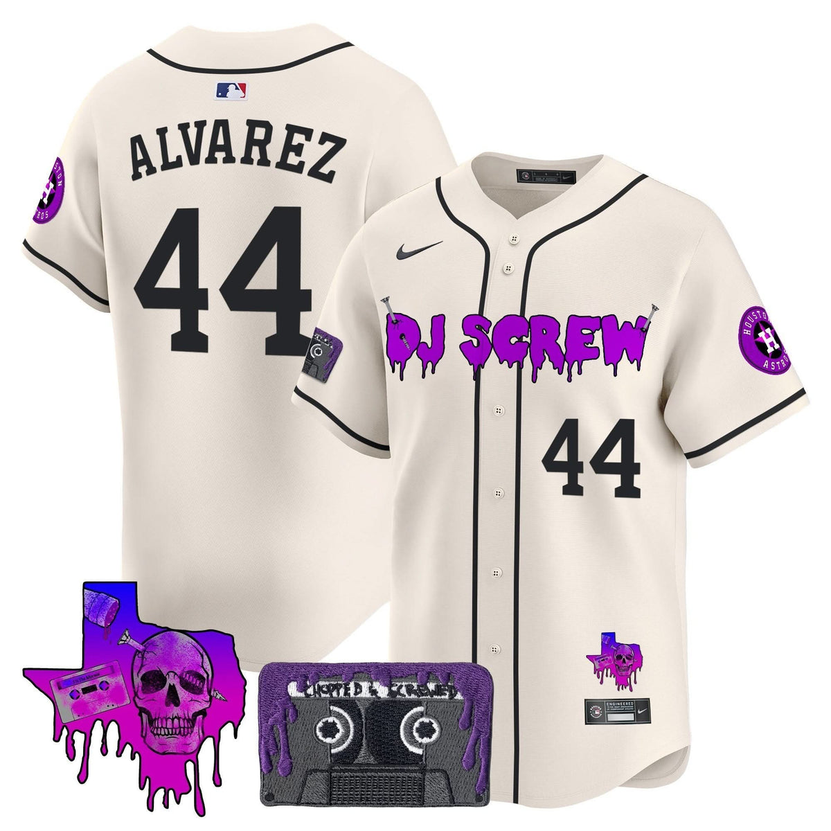 Houston Astros DJ Screw Patch Vapor Premier Limited Jersey V2 - Stitched-Cuztomshoes