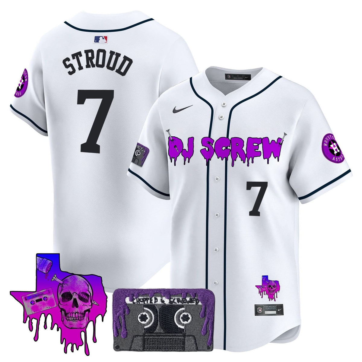 Houston Astros DJ Screw Patch Vapor Premier Limited Jersey V2 - Stitched-Cuztomshoes