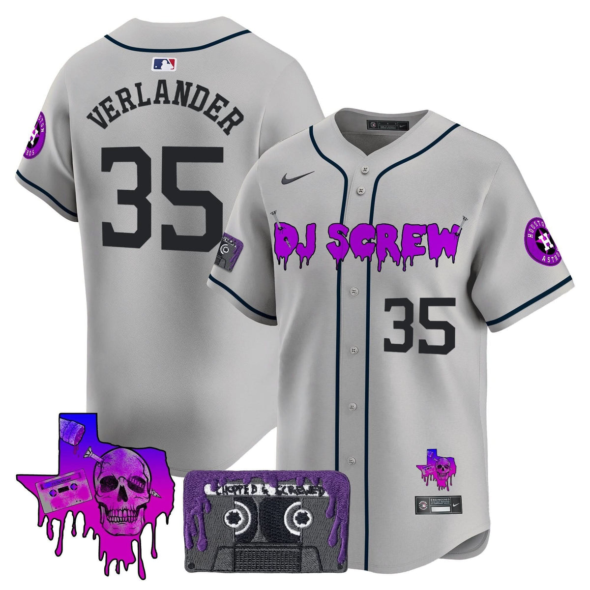 Houston Astros DJ Screw Patch Vapor Premier Limited Jersey V2 - Stitched-Cuztomshoes