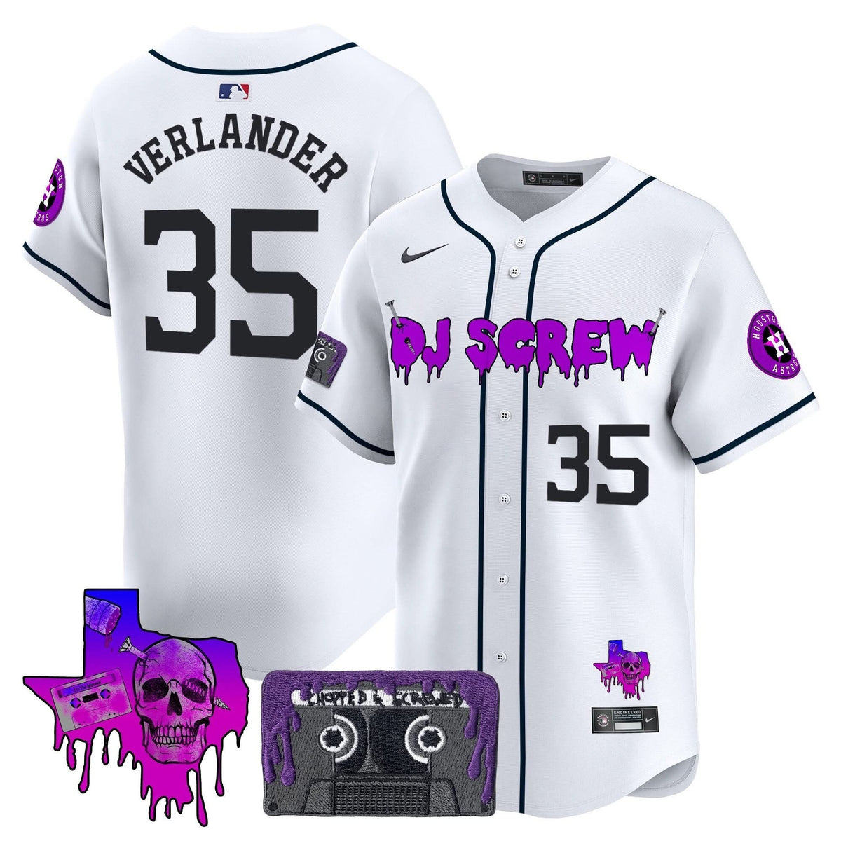 Houston Astros DJ Screw Patch Vapor Premier Limited Jersey V2 - Stitched-Cuztomshoes