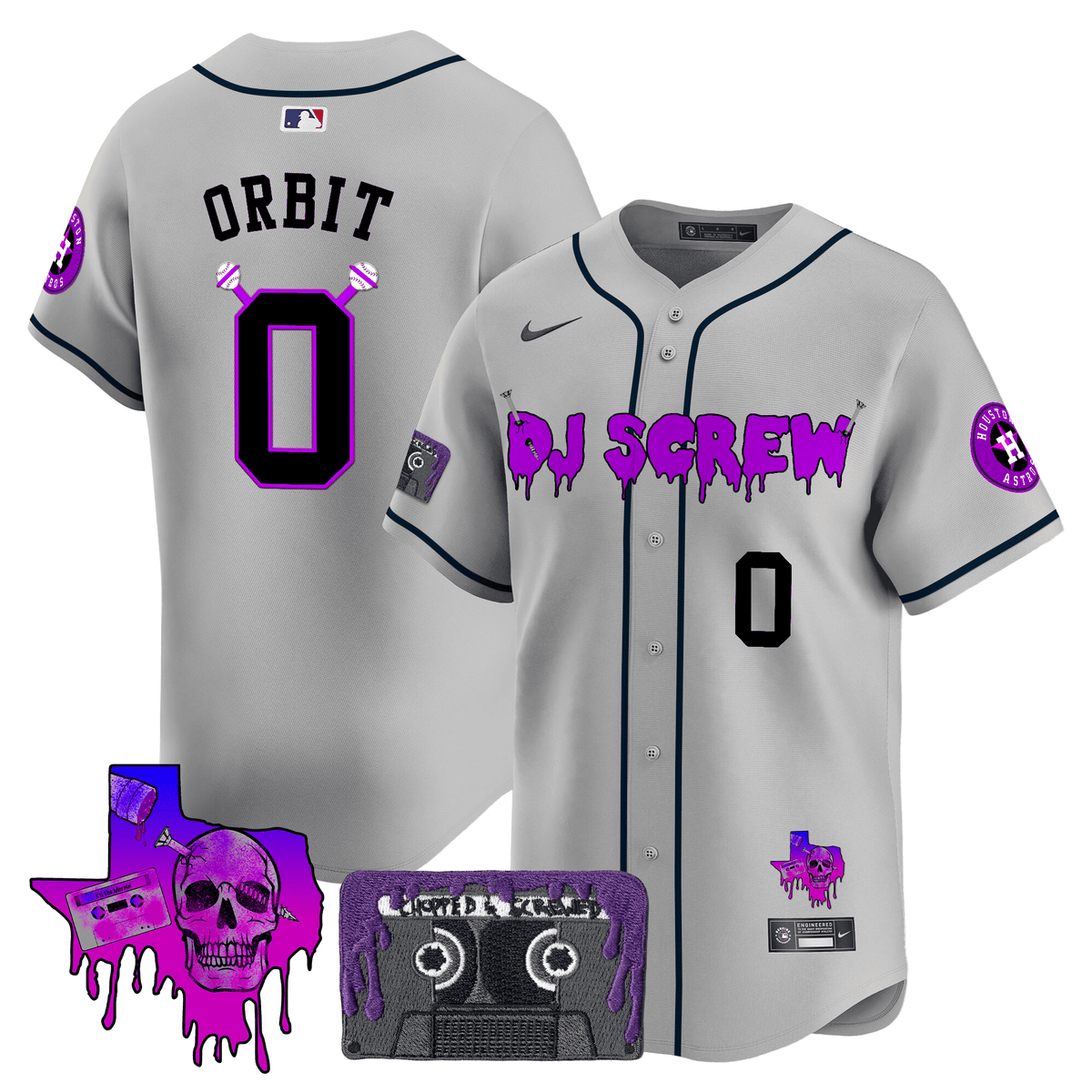 Houston Astros DJ Screw Patch Vapor Premier Limited Jersey V2 - Stitched-Cuztomshoes