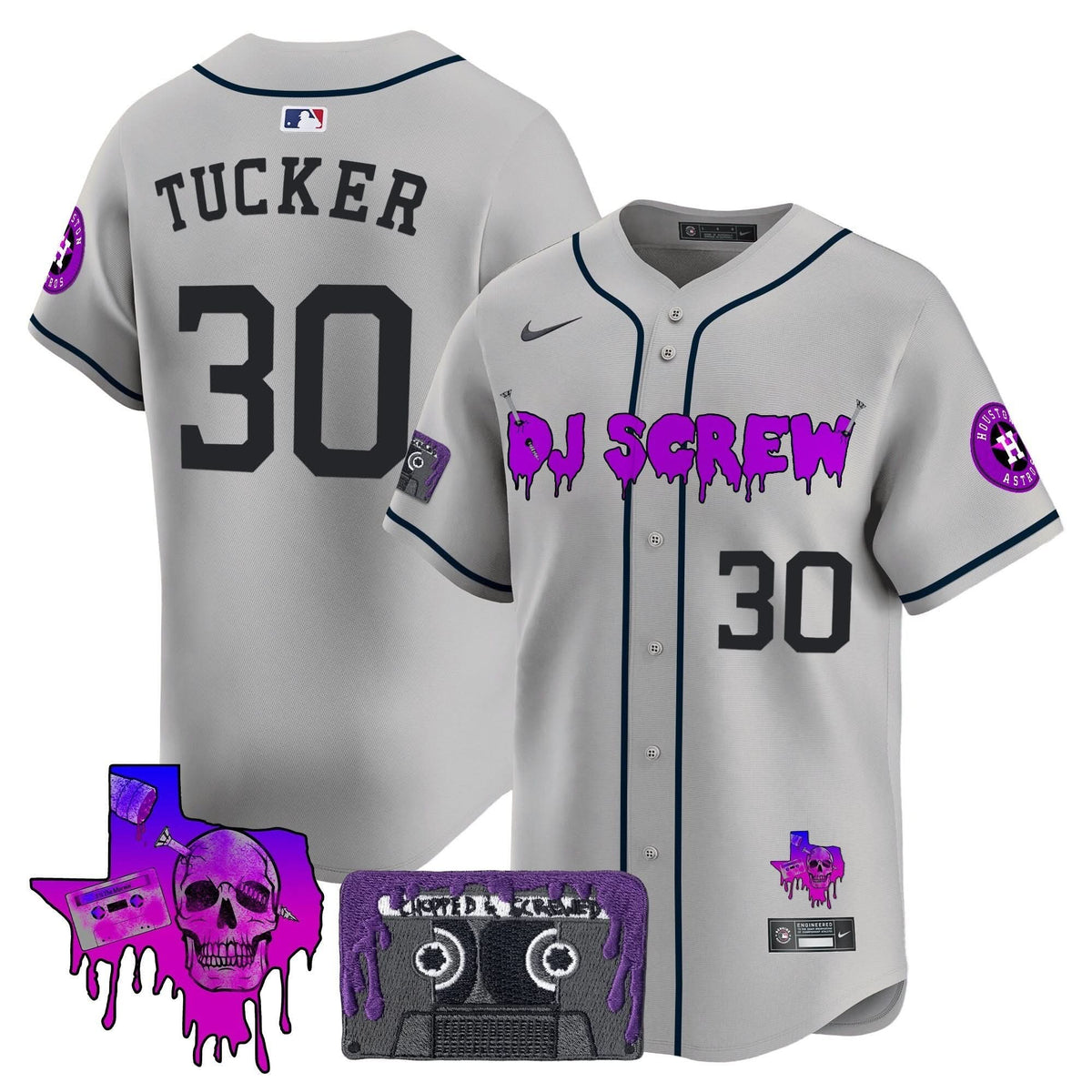 Houston Astros DJ Screw Patch Vapor Premier Limited Jersey V2 - Stitched-Cuztomshoes