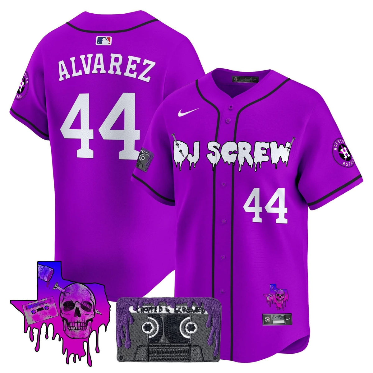 Houston Astros DJ Screw Patch Vapor Premier Limited Jersey V2 - Stitched-Cuztomshoes