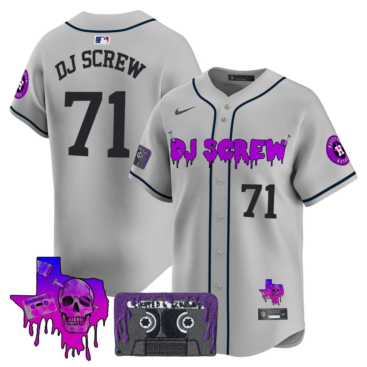 Houston Astros DJ Screw Patch Vapor Premier Limited Jersey V2 - Stitched-Cuztomshoes