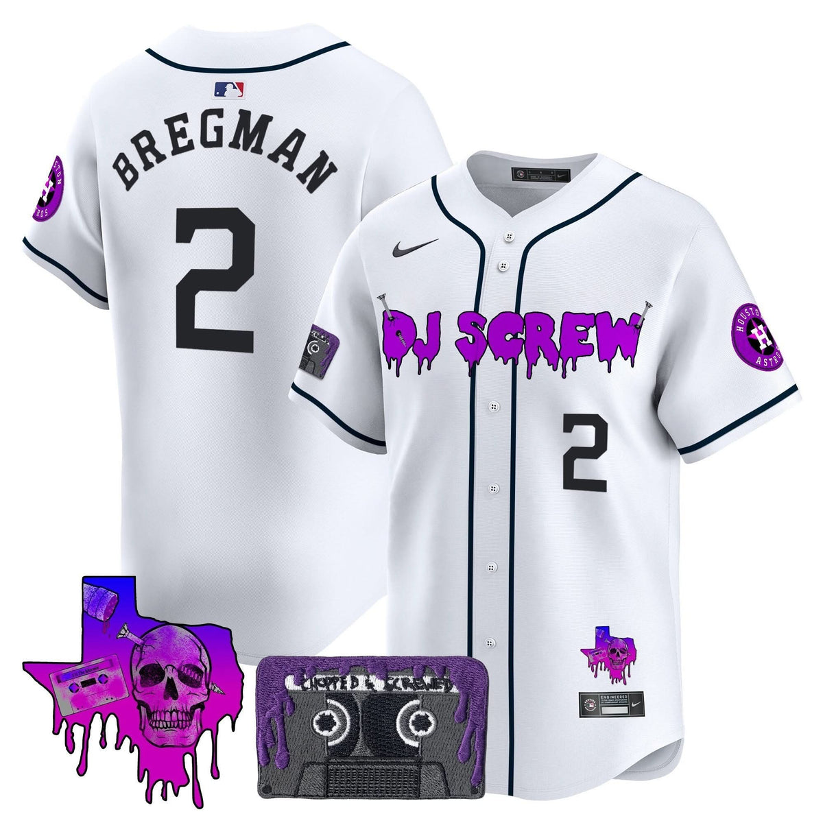 Houston Astros DJ Screw Patch Vapor Premier Limited Jersey V2 - Stitched-Cuztomshoes