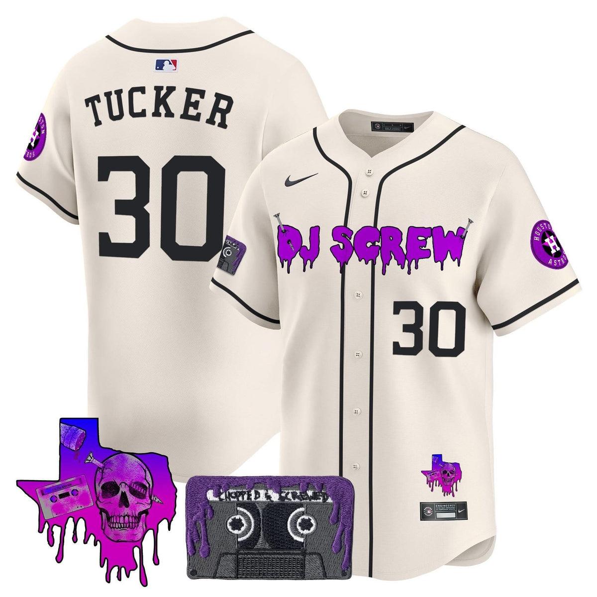 Houston Astros DJ Screw Patch Vapor Premier Limited Jersey V2 - Stitched-Cuztomshoes