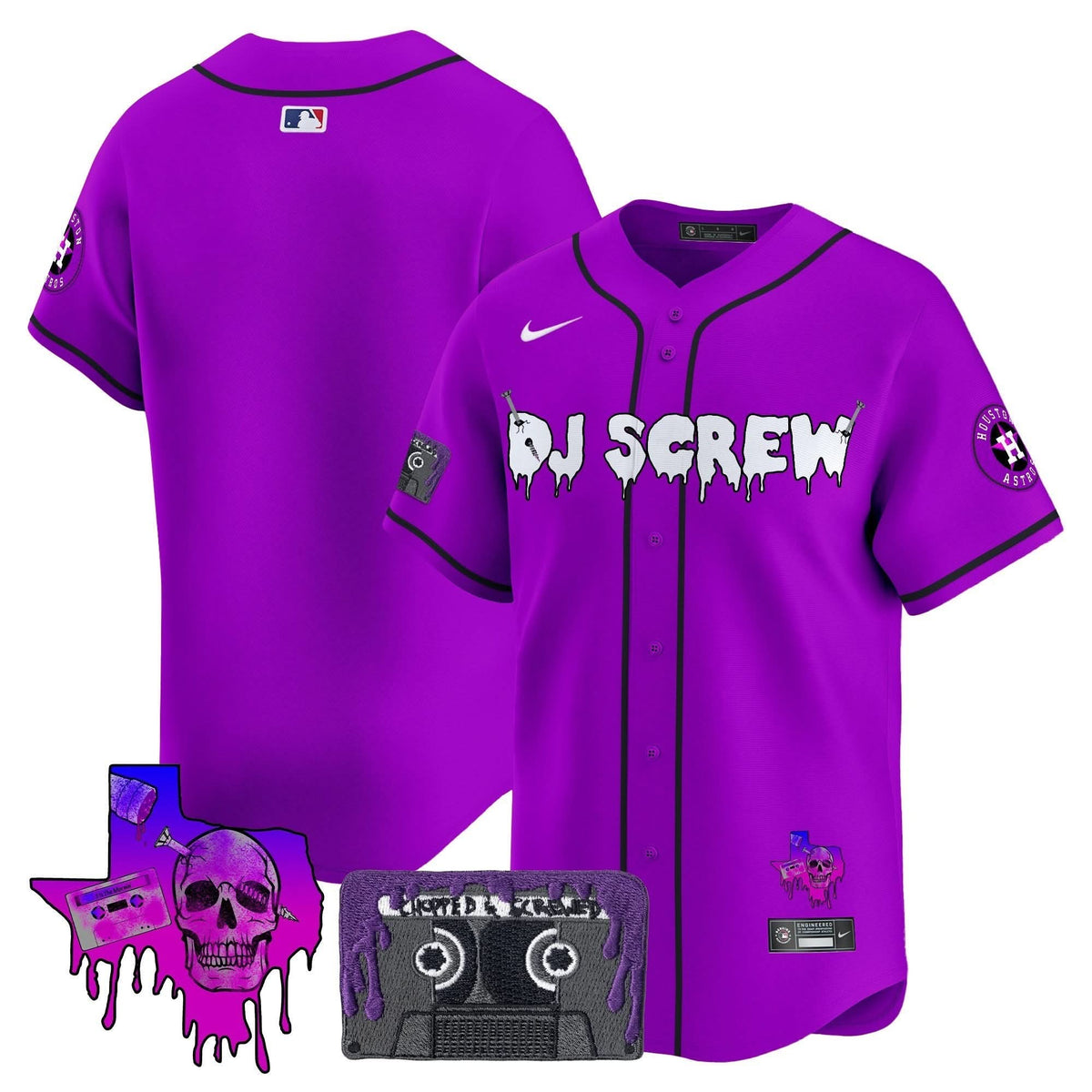 Houston Astros DJ Screw Patch Vapor Premier Limited Jersey V2 - Stitched-Cuztomshoes