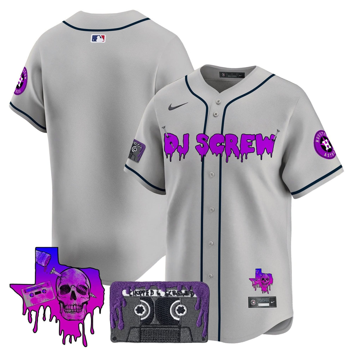 Houston Astros DJ Screw Patch Vapor Premier Limited Jersey V2 - Stitched-Cuztomshoes