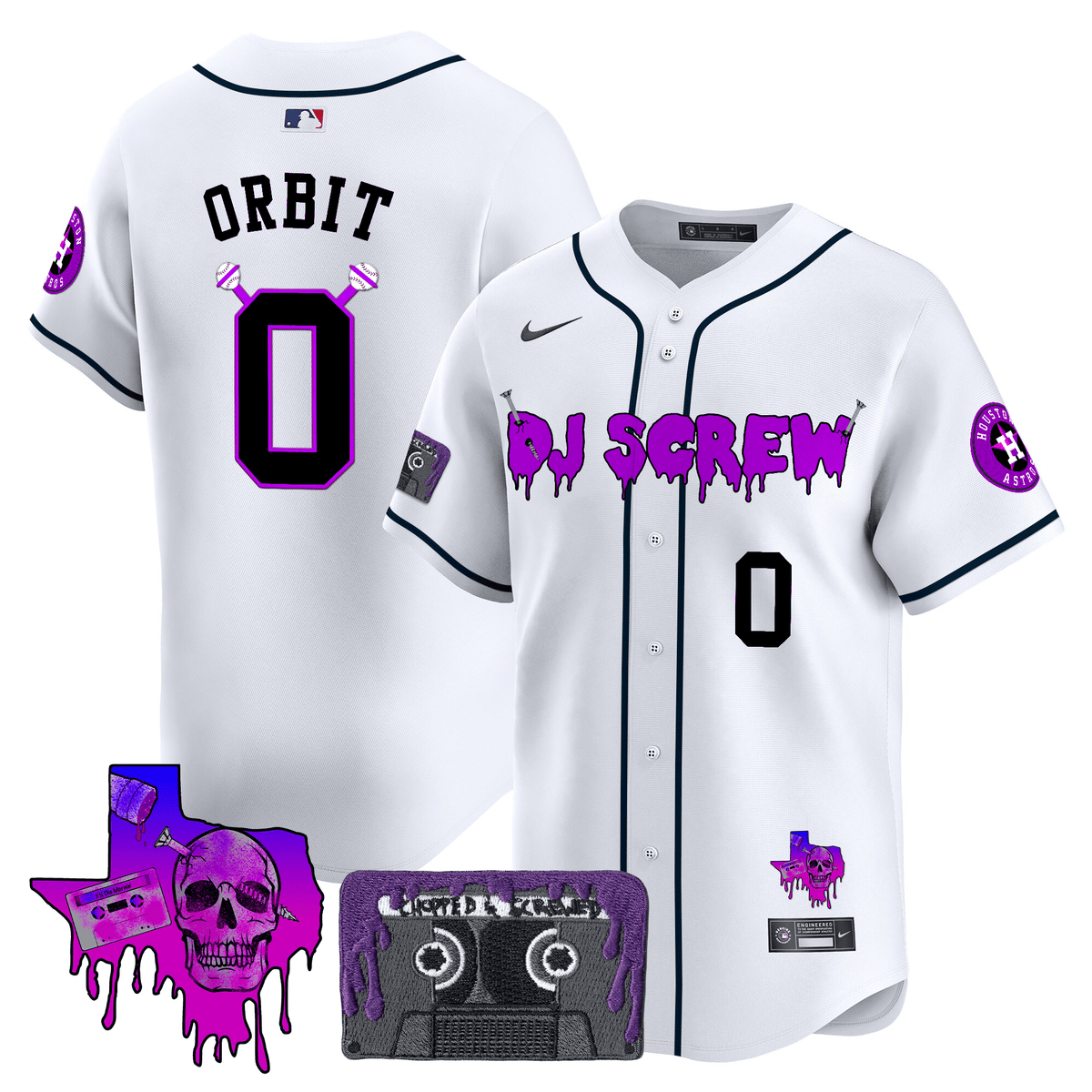 Houston Astros DJ Screw Patch Vapor Premier Limited Jersey V2 - Stitched-Cuztomshoes