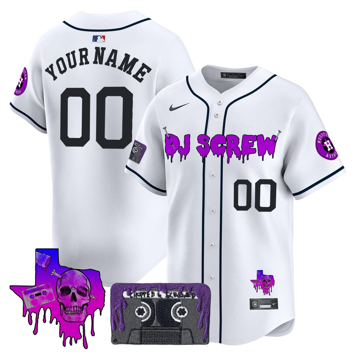 Houston Astros DJ Screw Patch Vapor Premier Limited Custom Jersey V2 - Stitched-Cuztomshoes