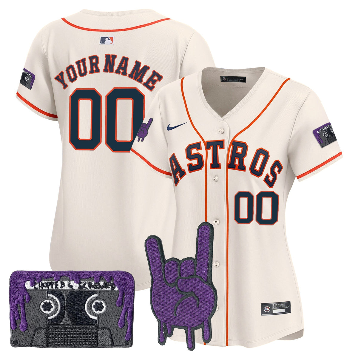 Houston Astros DJ Screw Patch Vapor Premier Limited Custom Jersey - Stitched-Cuztomshoes