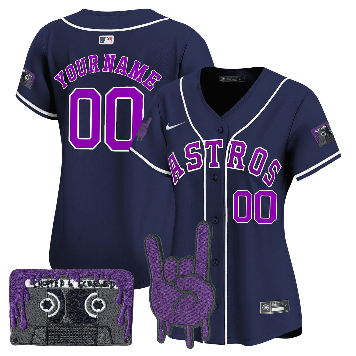 Houston Astros DJ Screw Patch Vapor Premier Limited Custom Jersey - Stitched-Cuztomshoes