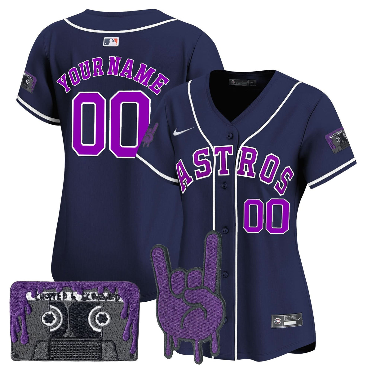 Houston Astros DJ Screw Patch Vapor Premier Limited Custom Jersey - Stitched-Cuztomshoes