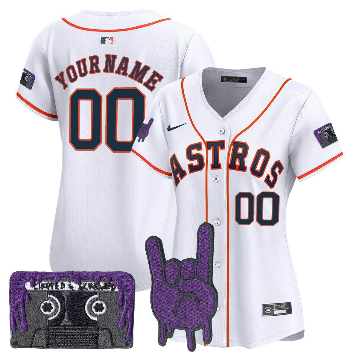 Houston Astros DJ Screw Patch Vapor Premier Limited Custom Jersey - Stitched-Cuztomshoes