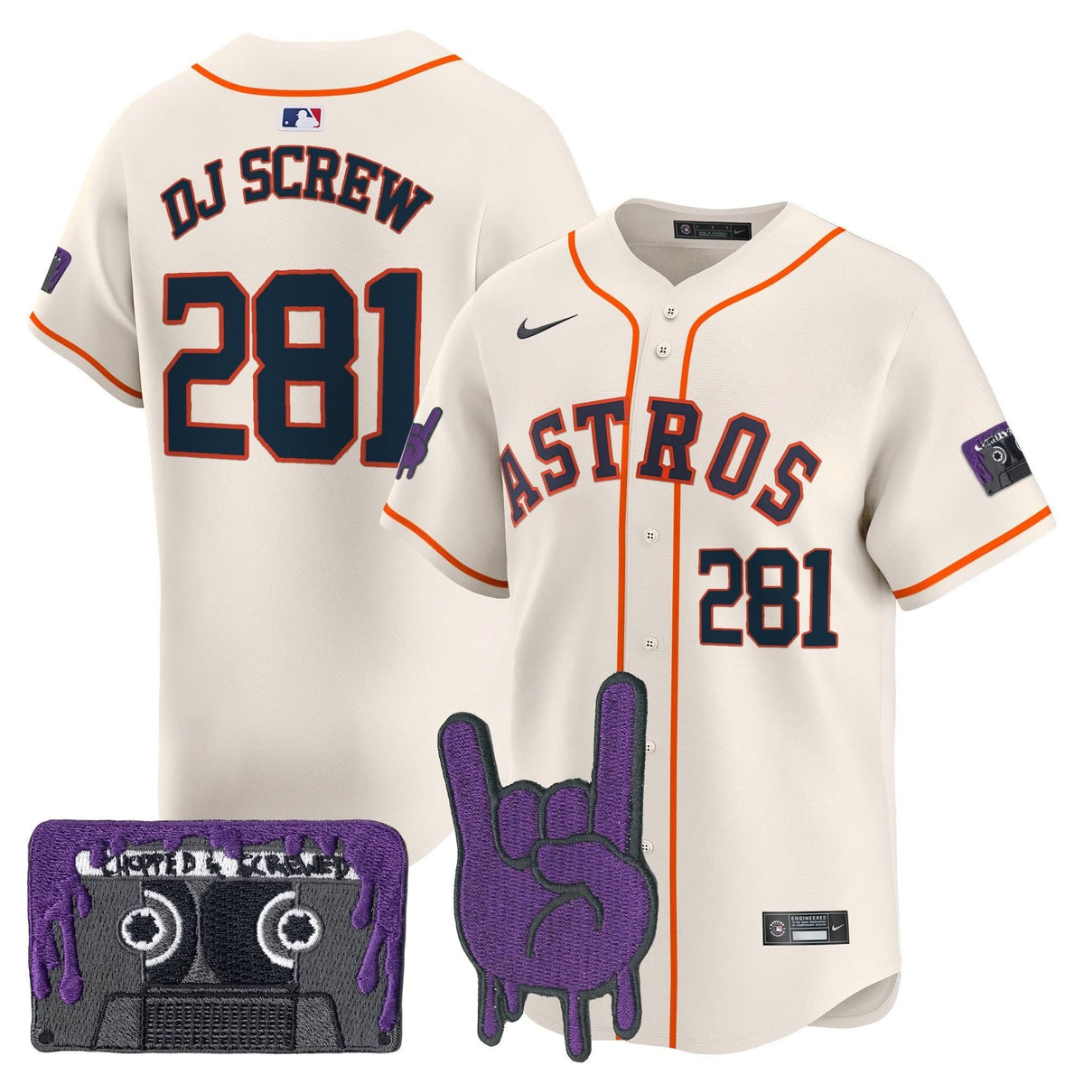 Houston Astros DJ Screw Patch Vapor Premier Limited Jersey - Stitched-Cuztomshoes