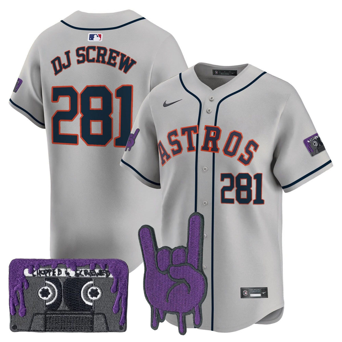 Houston Astros DJ Screw Patch Vapor Premier Limited Jersey - Stitched-Cuztomshoes
