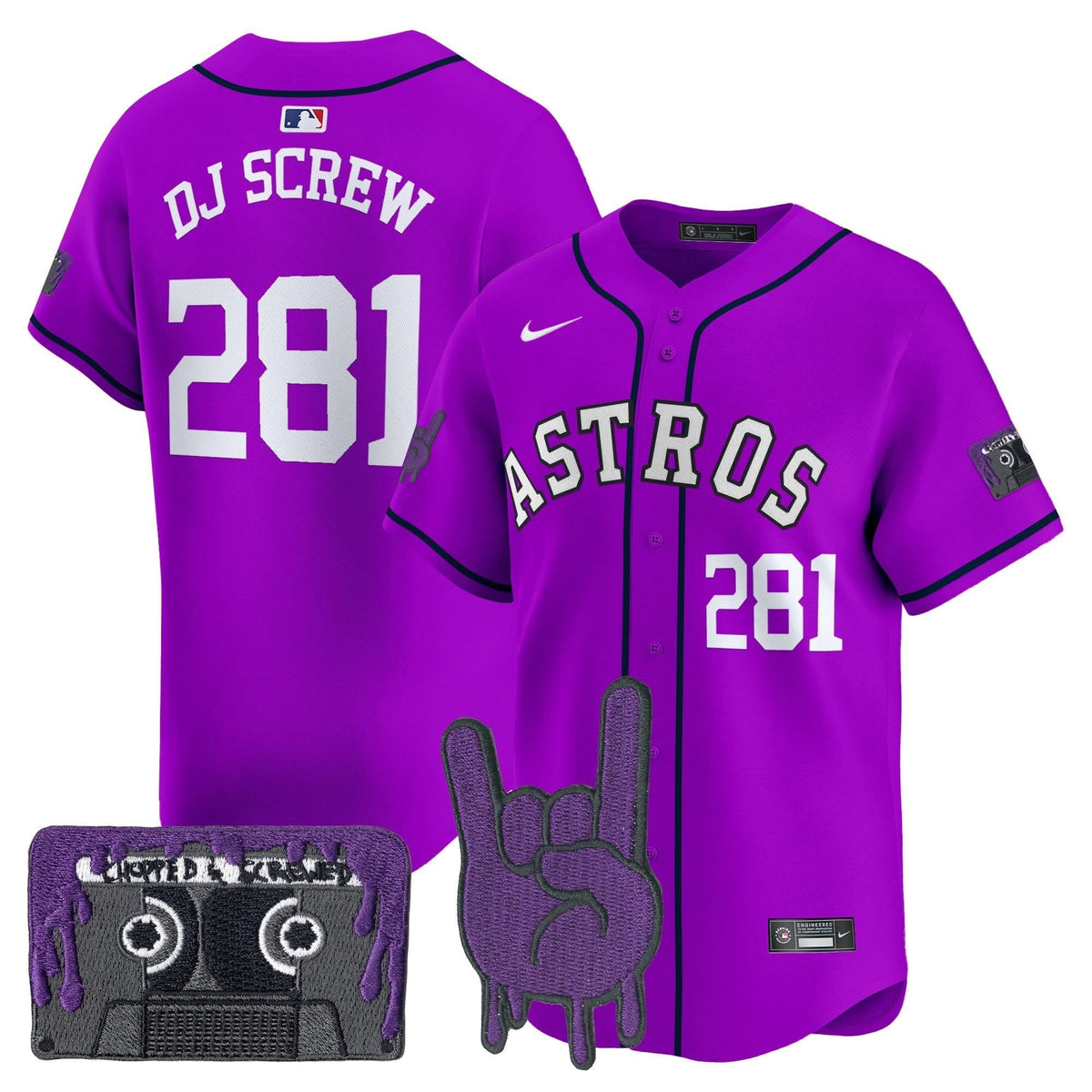 Houston Astros DJ Screw Patch Vapor Premier Limited Jersey - Stitched-Cuztomshoes