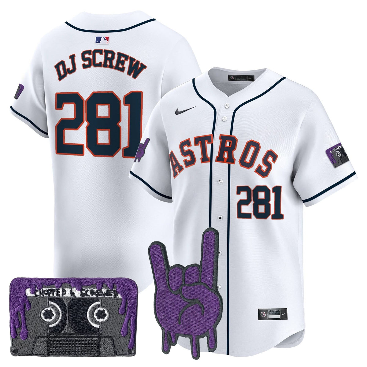 Houston Astros DJ Screw Patch Vapor Premier Limited Jersey - Stitched-Cuztomshoes
