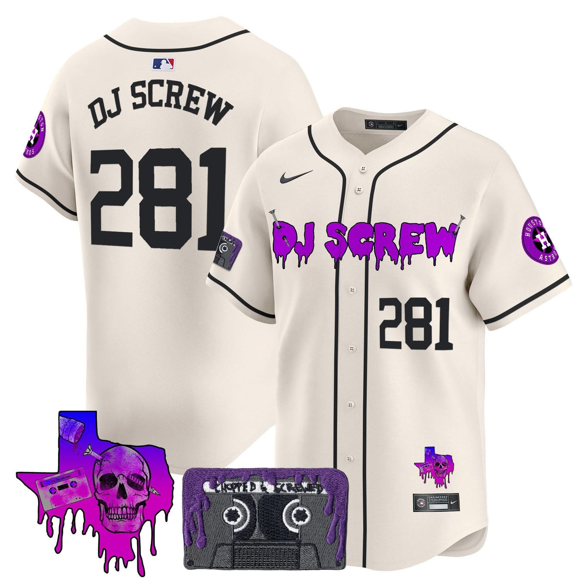 Houston Astros DJ Screw Patch Vapor Premier Limited Jersey V2 - Stitched-Cuztomshoes