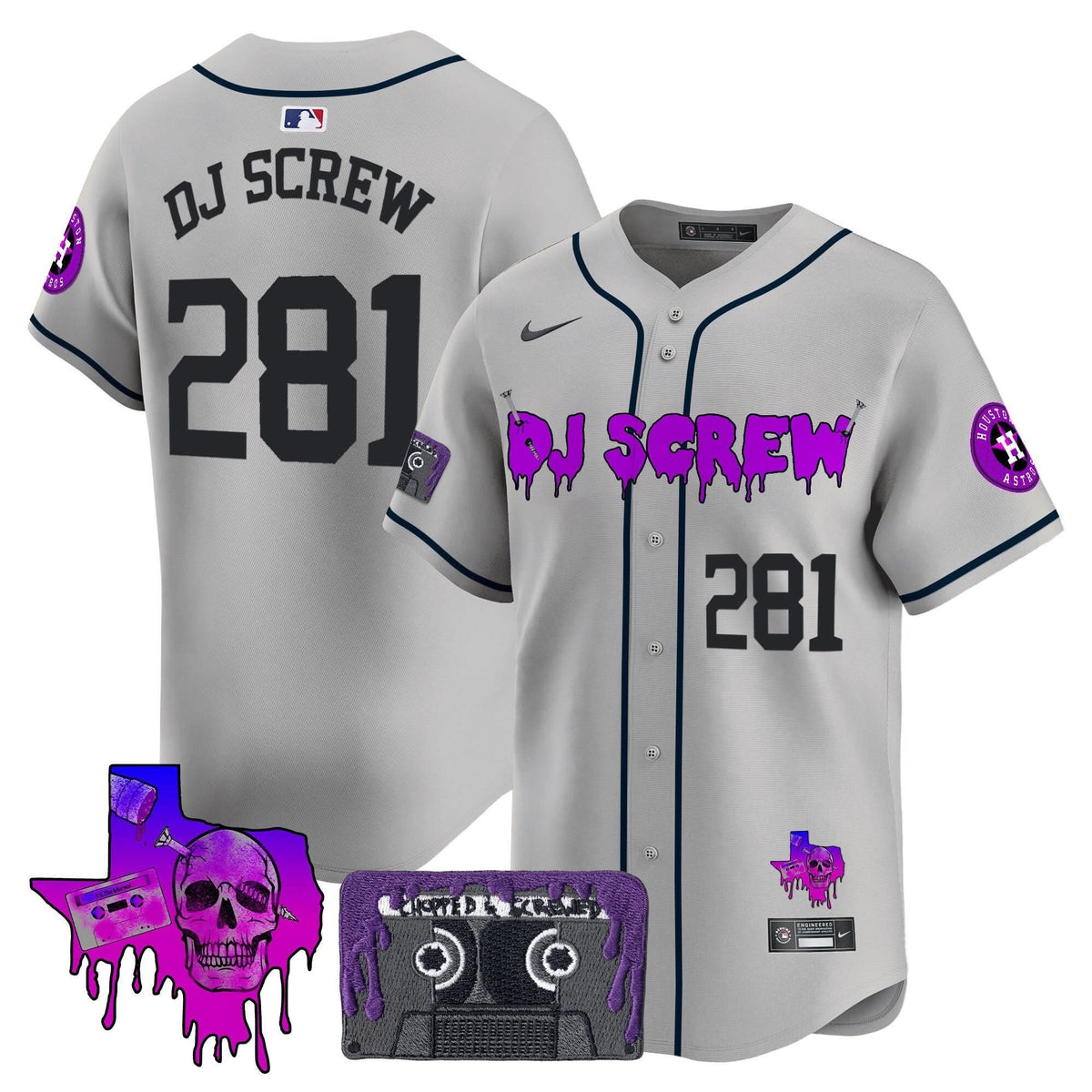 Houston Astros DJ Screw Patch Vapor Premier Limited Jersey V2 - Stitched-Cuztomshoes