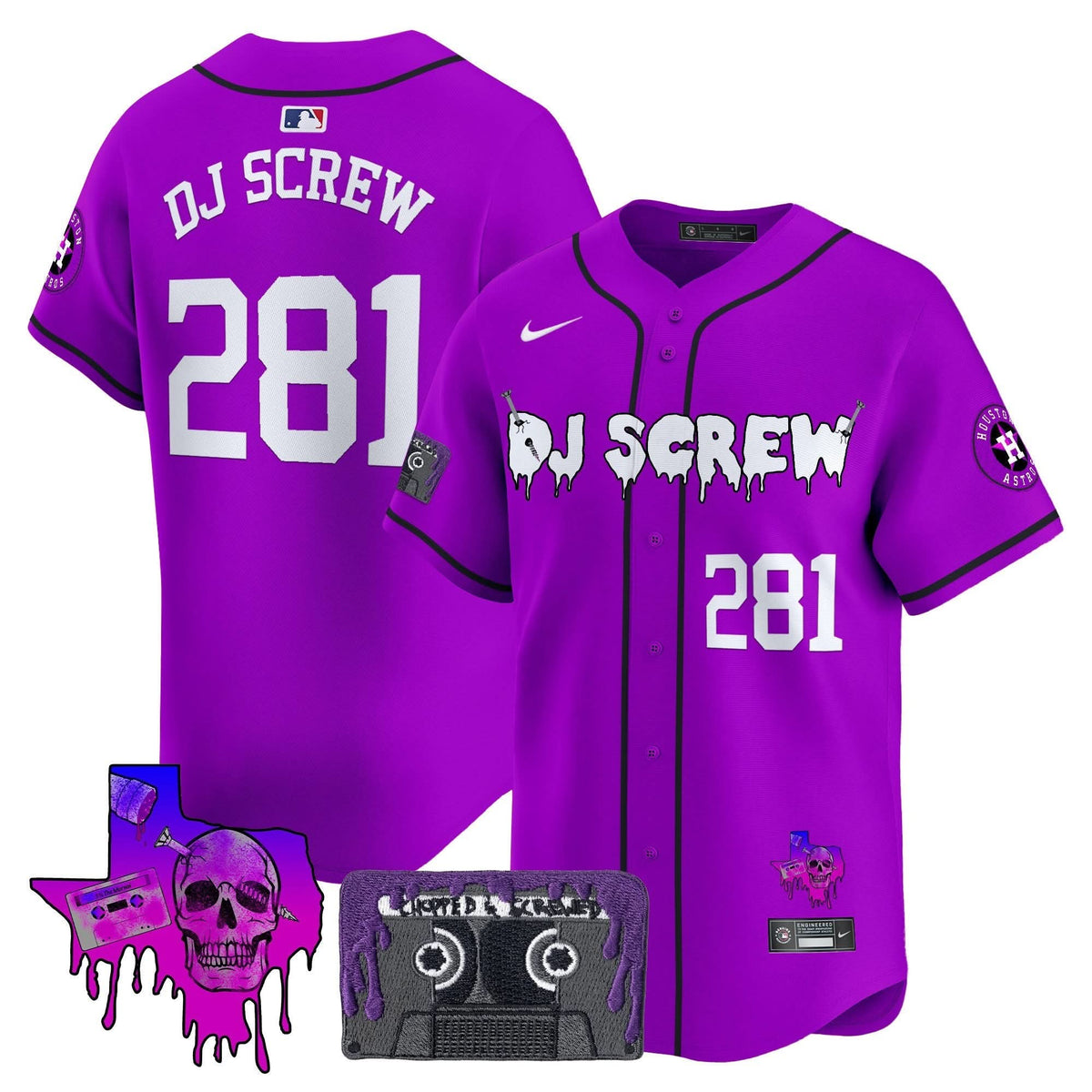 Houston Astros DJ Screw Patch Vapor Premier Limited Jersey V2 - Stitched-Cuztomshoes