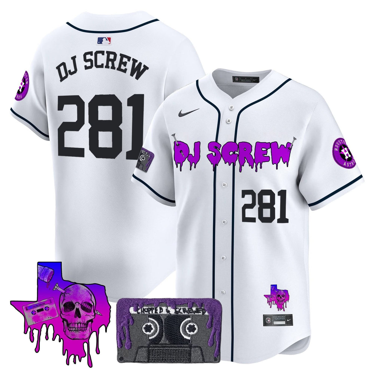 Houston Astros DJ Screw Patch Vapor Premier Limited Jersey V2 - Stitched-Cuztomshoes
