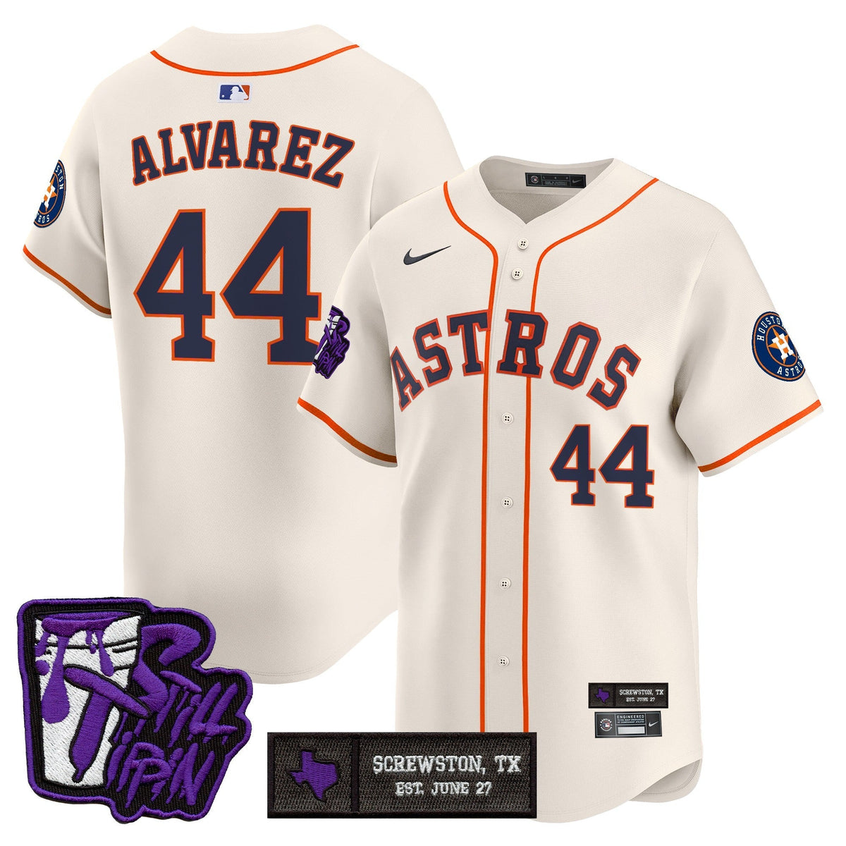 Houston Astros DJ Screw Still Tippin Purple Patch Vapor Premier Limited Jersey - Stitched-Cuztomshoes