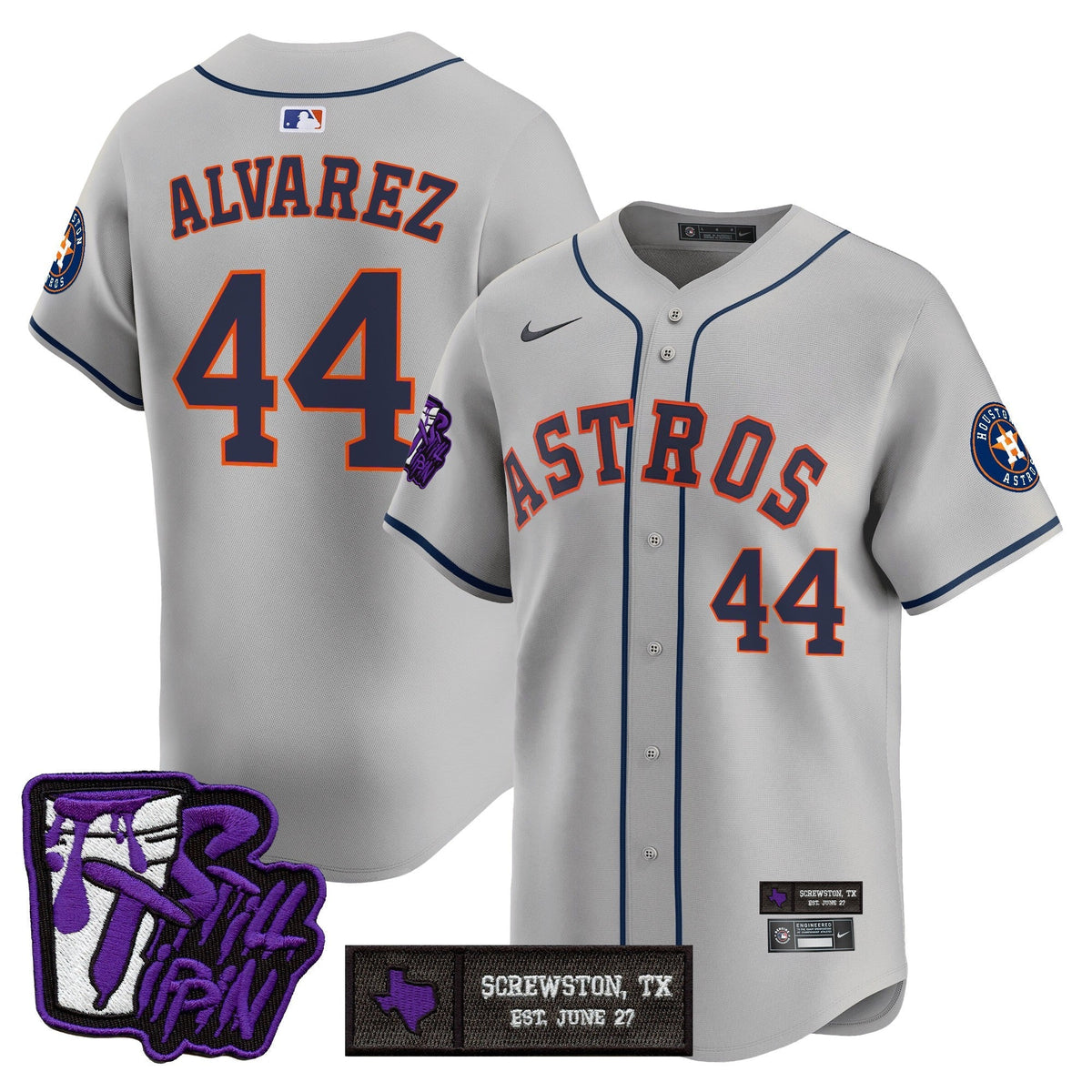 Houston Astros DJ Screw Still Tippin Purple Patch Vapor Premier Limited Jersey - Stitched-Cuztomshoes