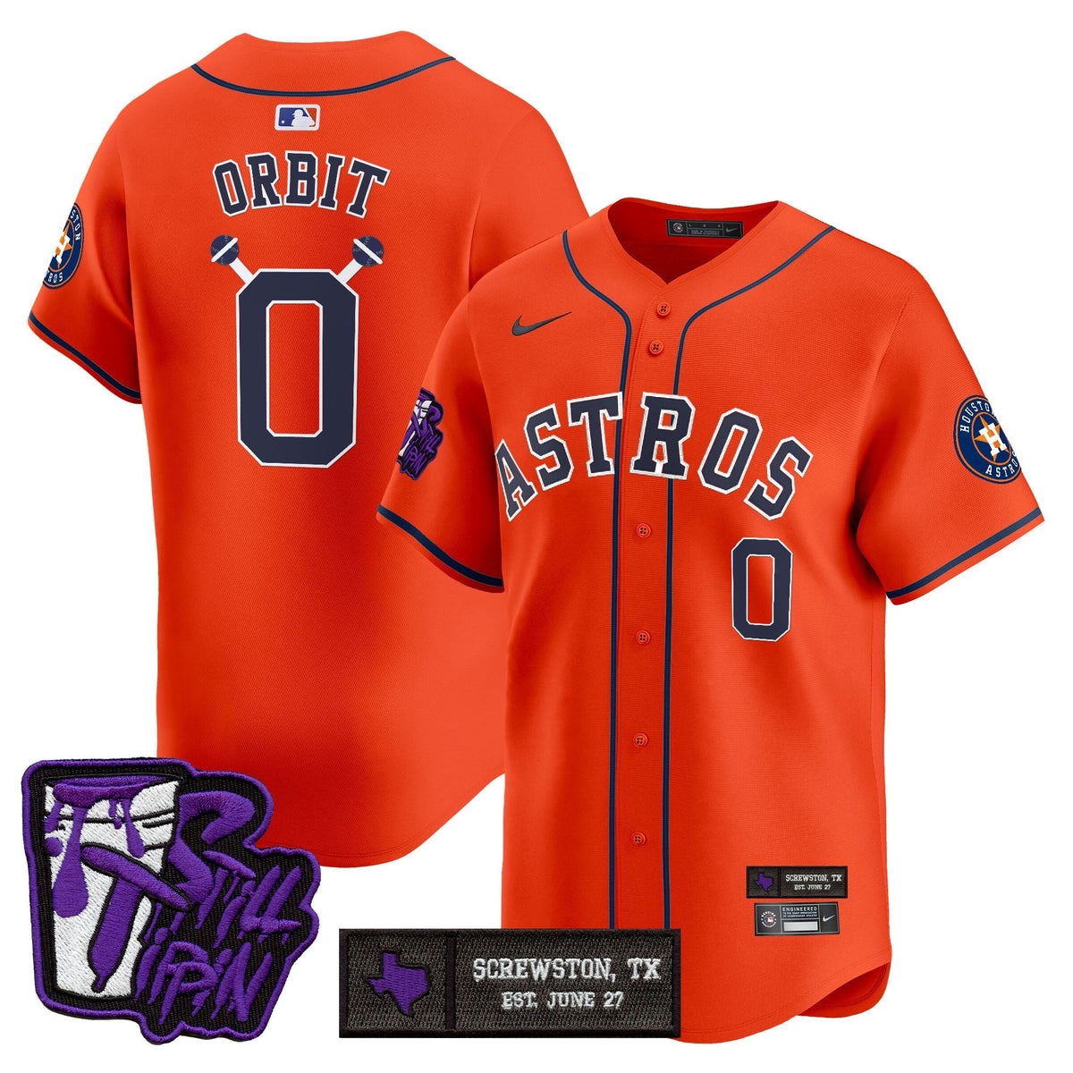 Houston Astros DJ Screw Still Tippin Purple Patch Vapor Premier Limited Jersey - Stitched-Cuztomshoes