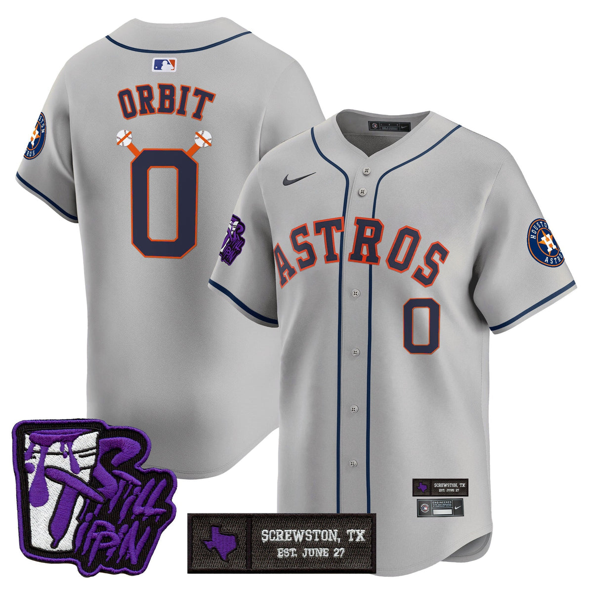 Houston Astros DJ Screw Still Tippin Purple Patch Vapor Premier Limited Jersey - Stitched-Cuztomshoes