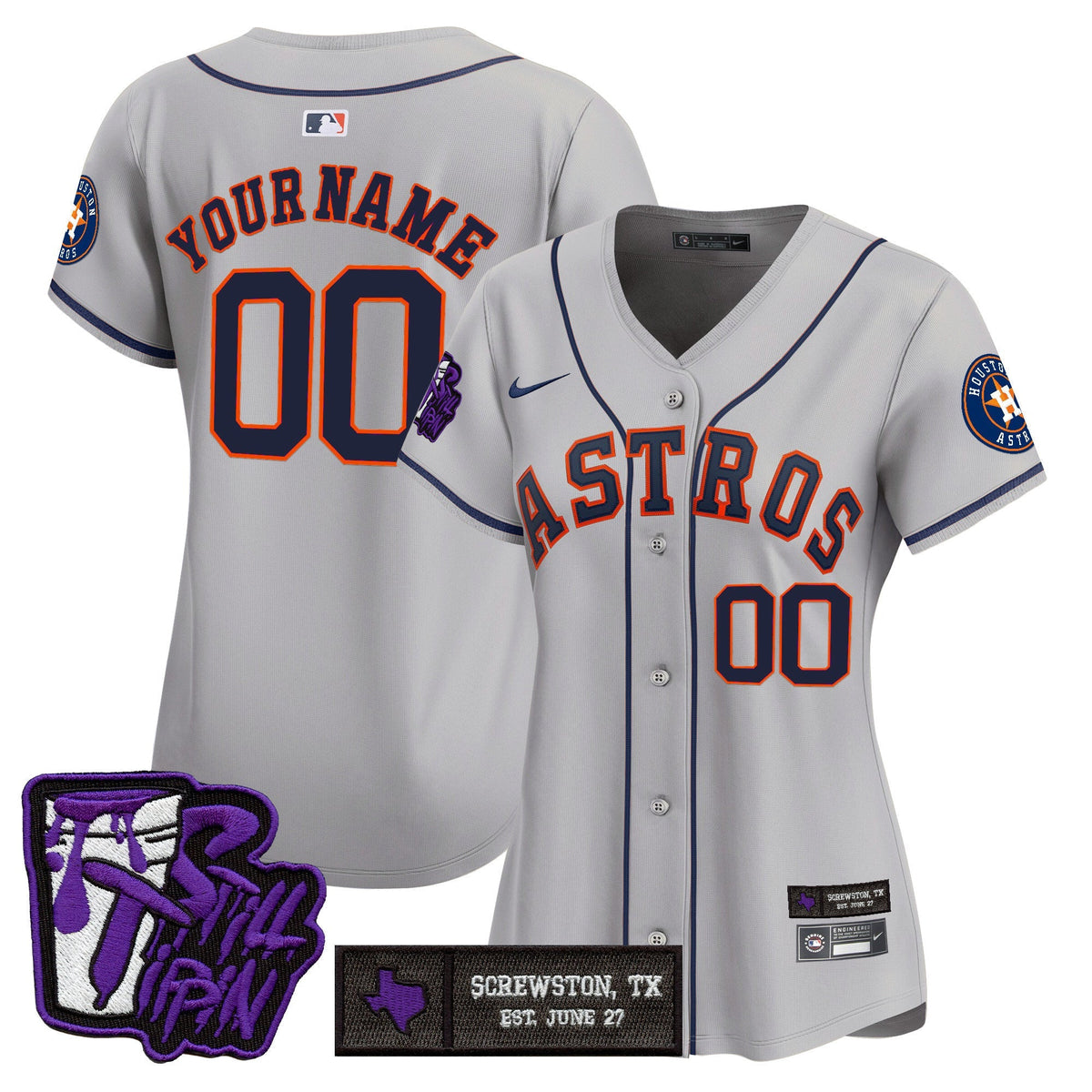 Houston Astros DJ Screw Still Tippin Purple Patch Vapor Premier Limited Custom Jersey - Stitched-Cuztomshoes